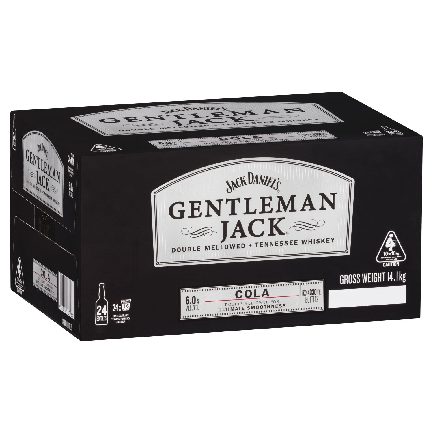 Jack Daniel's Gentleman Jack&Cola 330mL<br /> <br />Alcohol Volume: 6.00%<br /><br />Pack Format: 24 Pack<br /><br />Standard Drinks: 1.6</br /><br />Pack Type: Bottle<br />