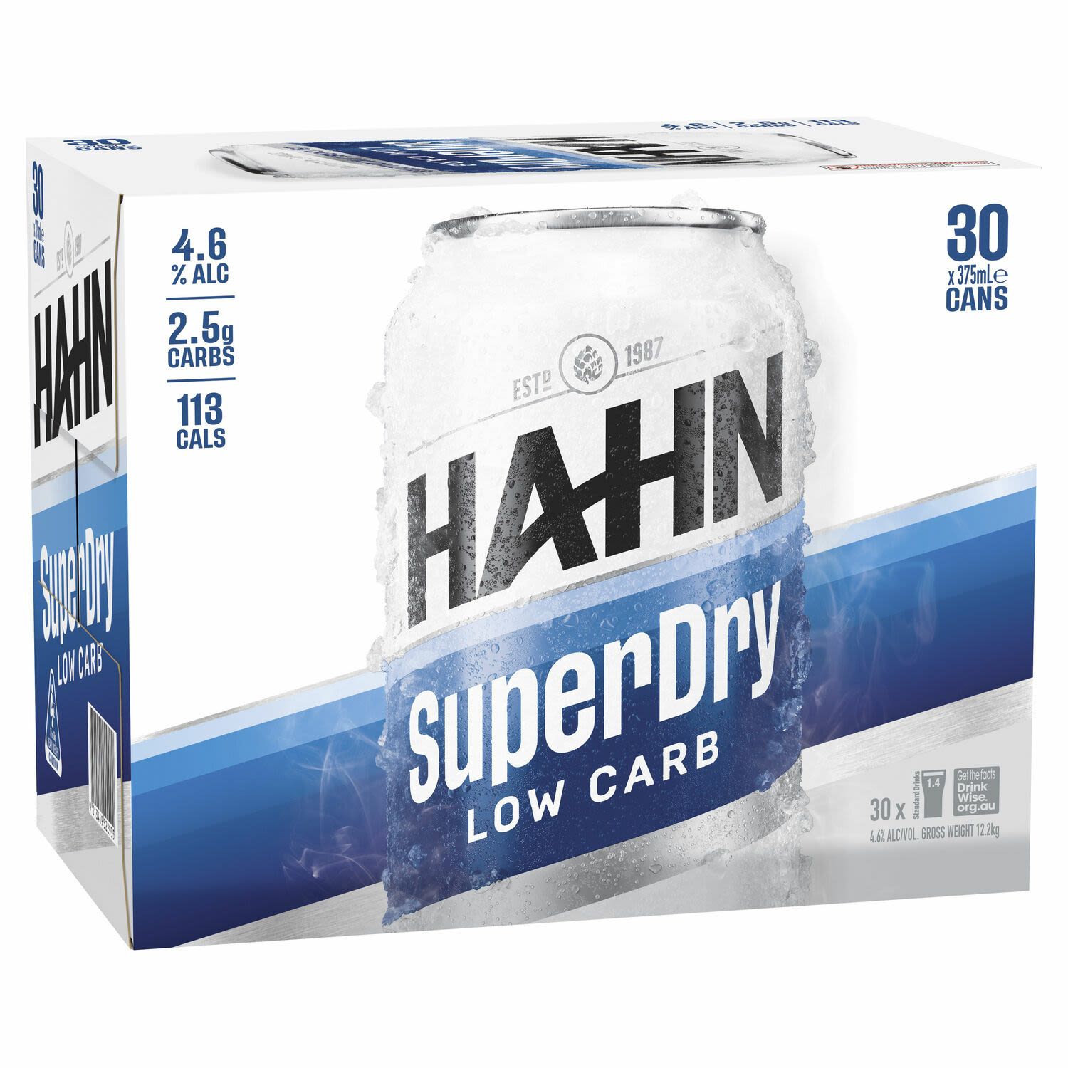 Hahn SuperDry 4.6% Can 375mL 30 Pack