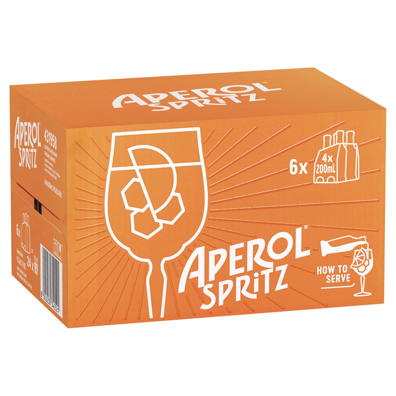 Aperol Spritz Bottle 200mL 24 Pack