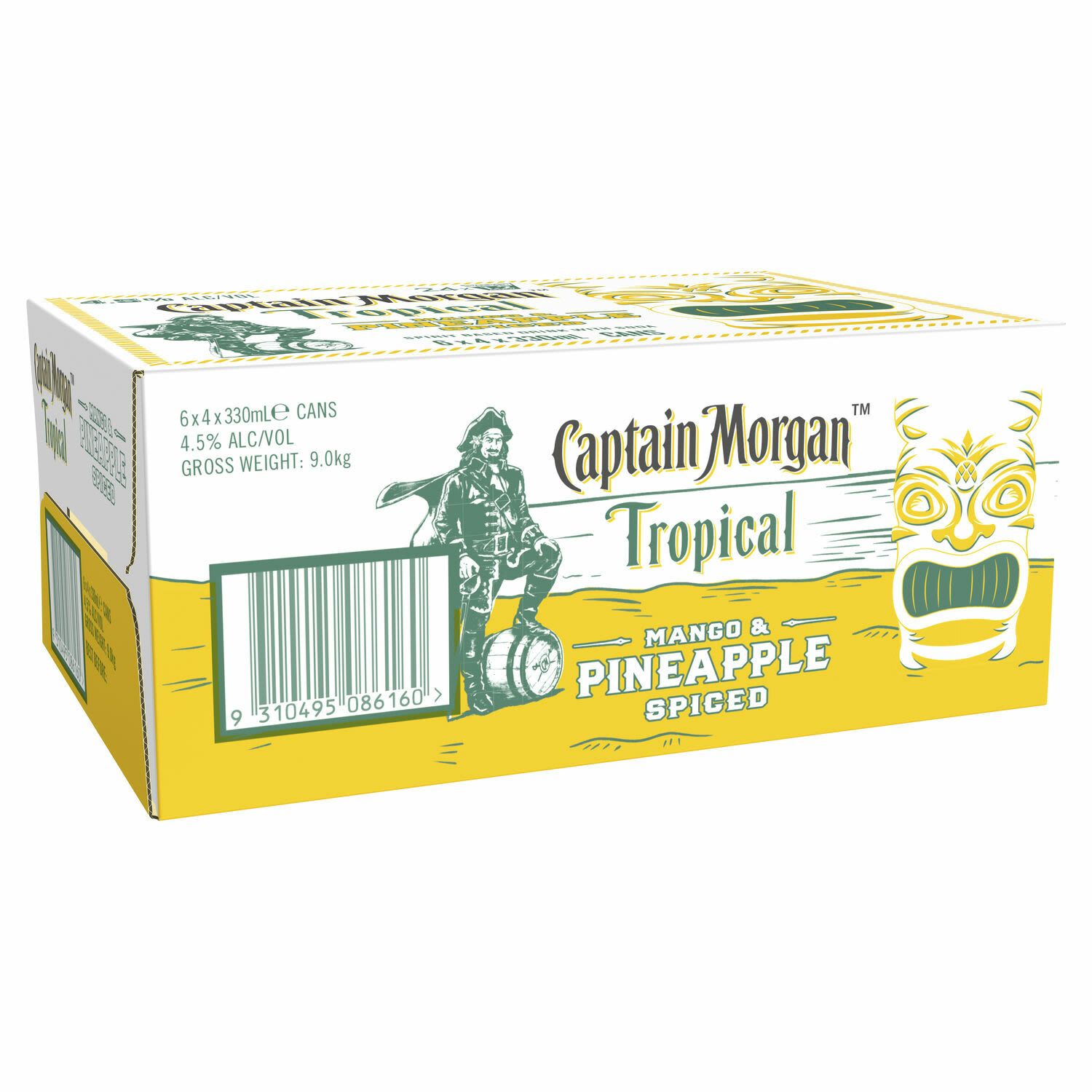 Captain Morgan Tropical Mango & Pineapple Spiced Can 330mL 24 Pack