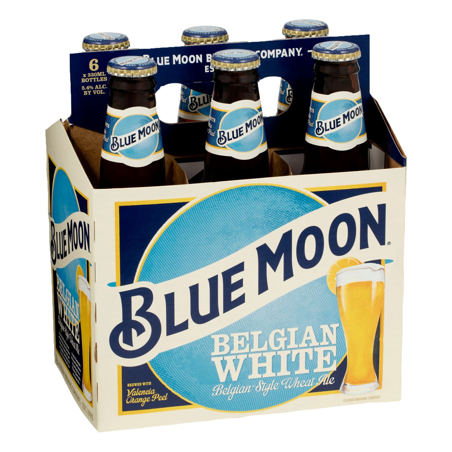 Blue Moon is a delicious handcrafted beer.<br /> <br />Alcohol Volume: 5.40%<br /><br />Pack Format: 6 Pack<br /><br />Standard Drinks: 1.5</br /><br />Pack Type: Bottle<br /><br />Country of Origin: USA<br />