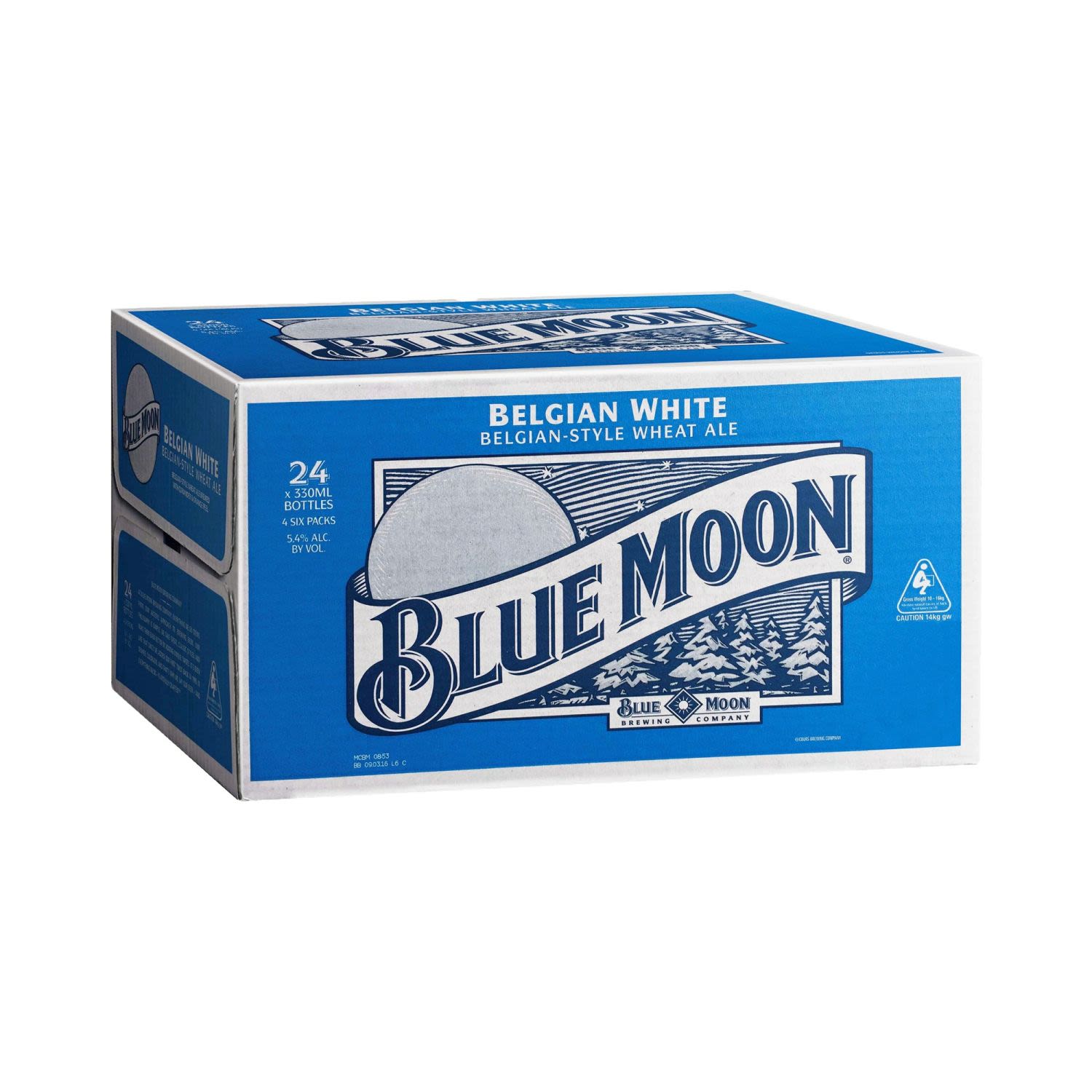 Blue Moon is a delicious handcrafted beer.<br /> <br />Alcohol Volume: 5.40%<br /><br />Pack Format: 24 Pack<br /><br />Standard Drinks: 1.5</br /><br />Pack Type: Bottle<br /><br />Country of Origin: USA<br />