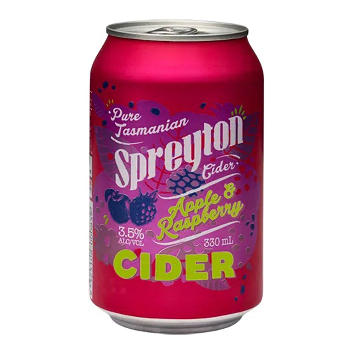 Spreyton Apple & Raspberry Cider Can 330mL 16 Pack