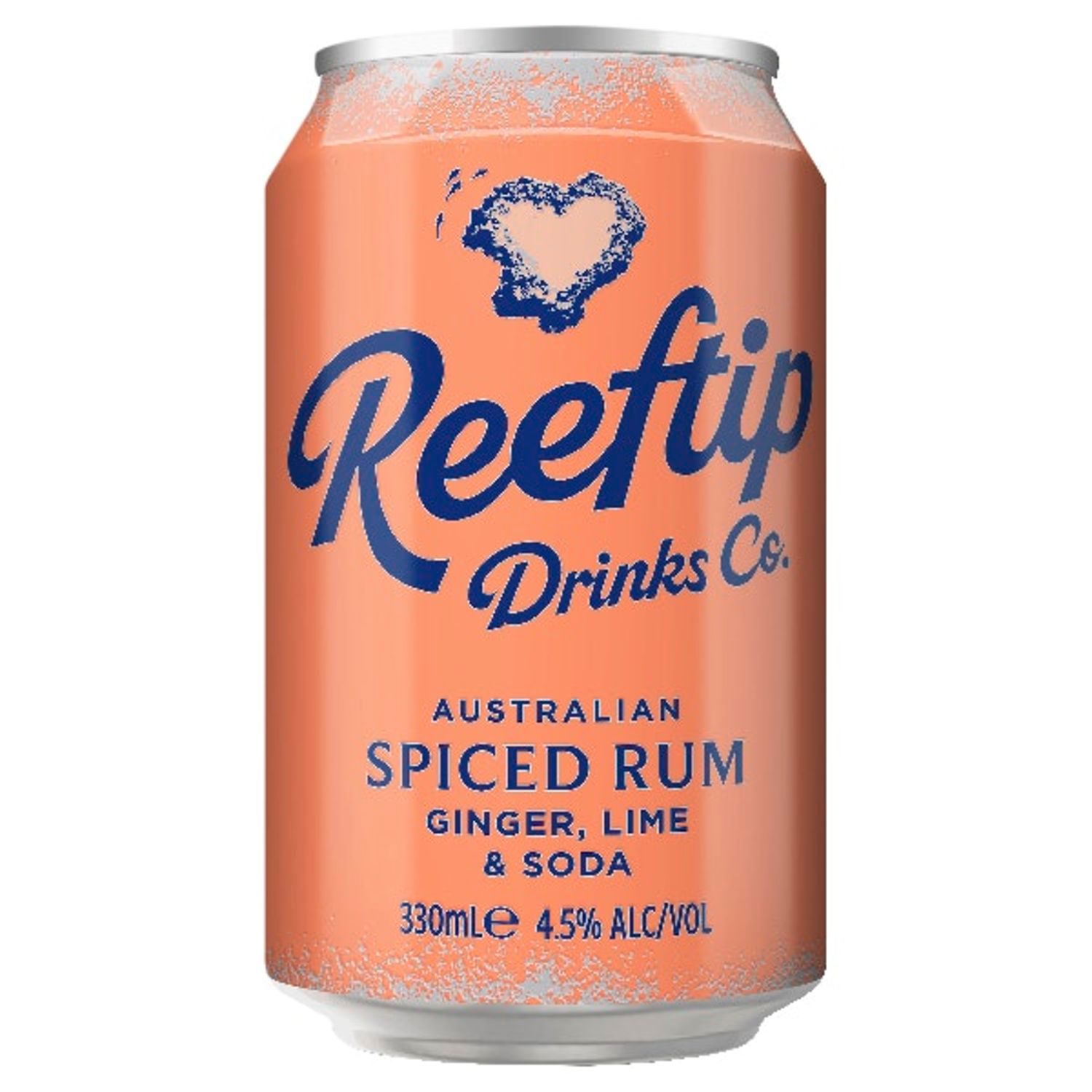 Reeftip Spiced Rum with Ginger Lime & Soda Can 330mL
