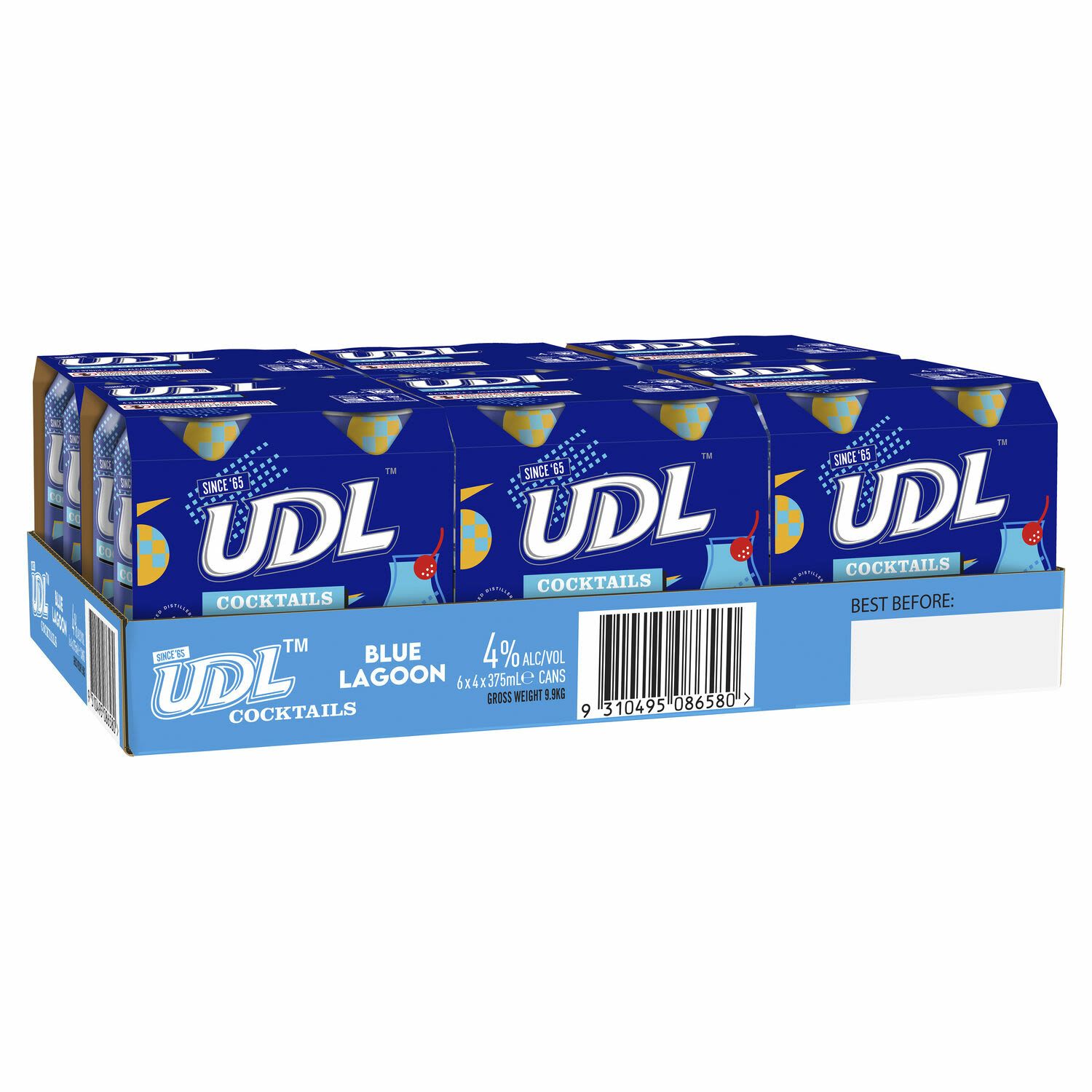 UDL Classic Cocktail Blue Lagoon Can 375mL 24 Pack