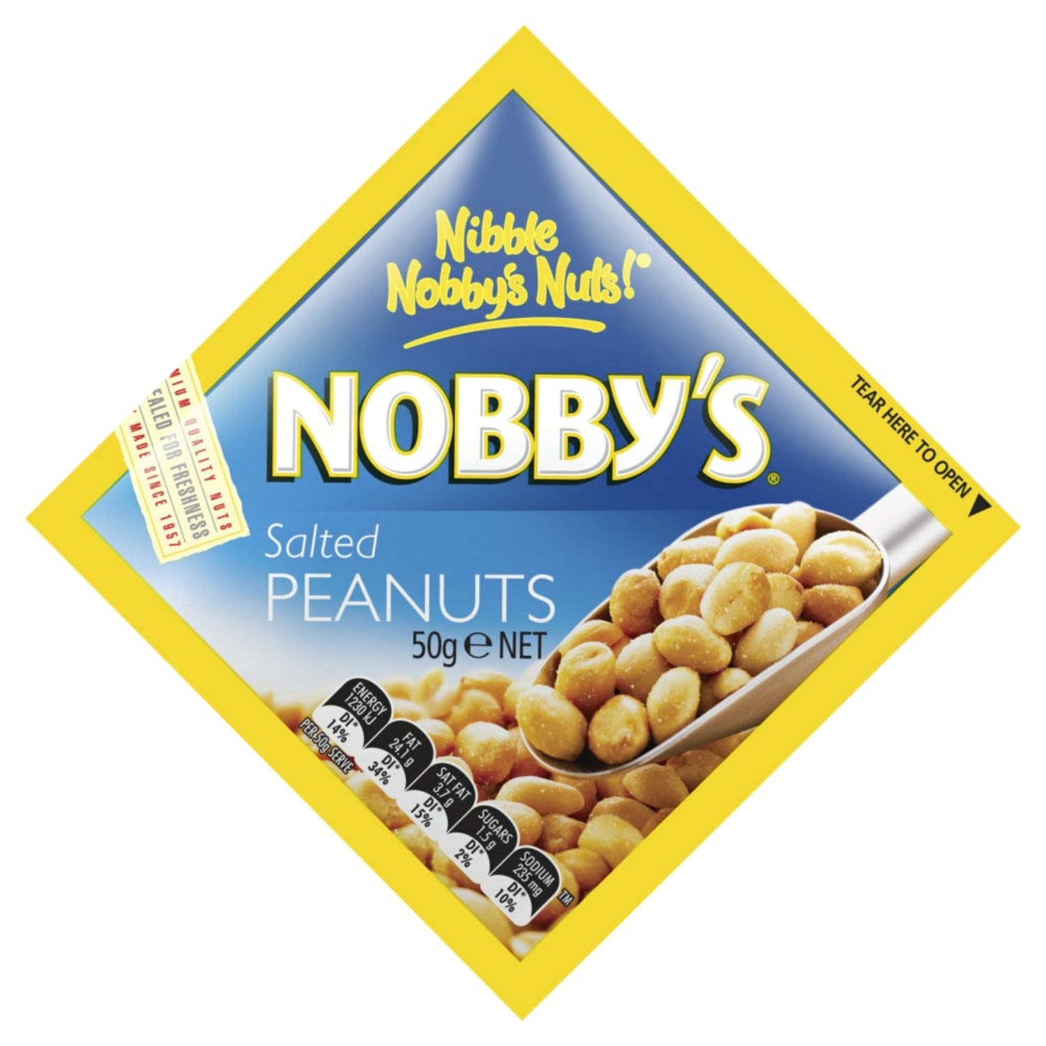 Nobby's Salted Peanuts 50g<br /> <br />Alcohol Volume: 0.0%<br /><br />Pack Format: Packet<br /><br />Standard Drinks: 0.0<br /><br />Pack Type: Packet<br />