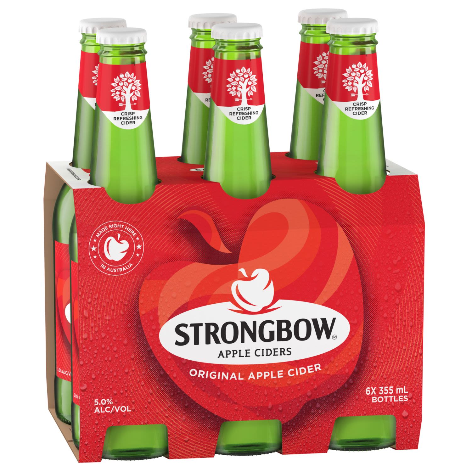 Strongbow Original Cider 5% Bottle 355mL 6 Pack