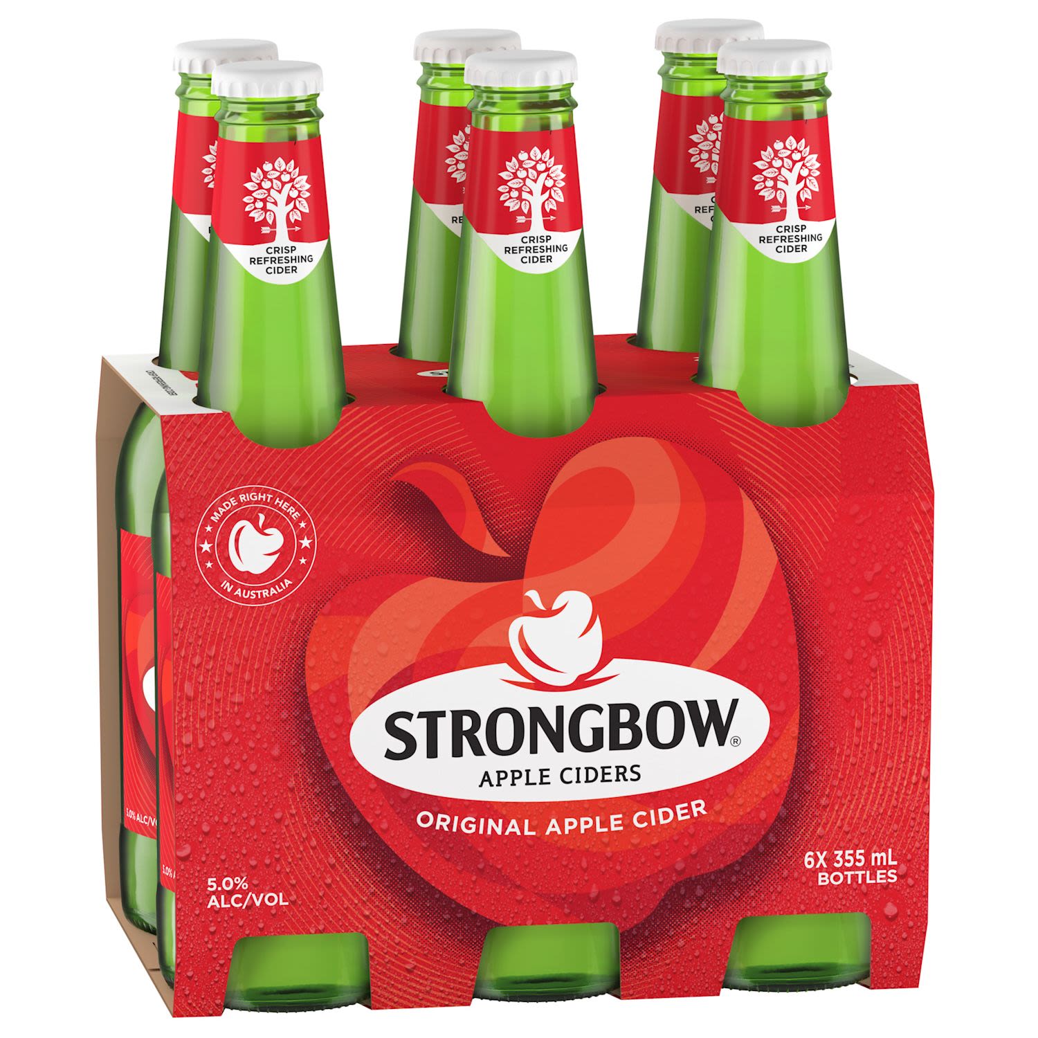 Strongbow Original Apple Cider 5% Bottle 355mL 6 Pack