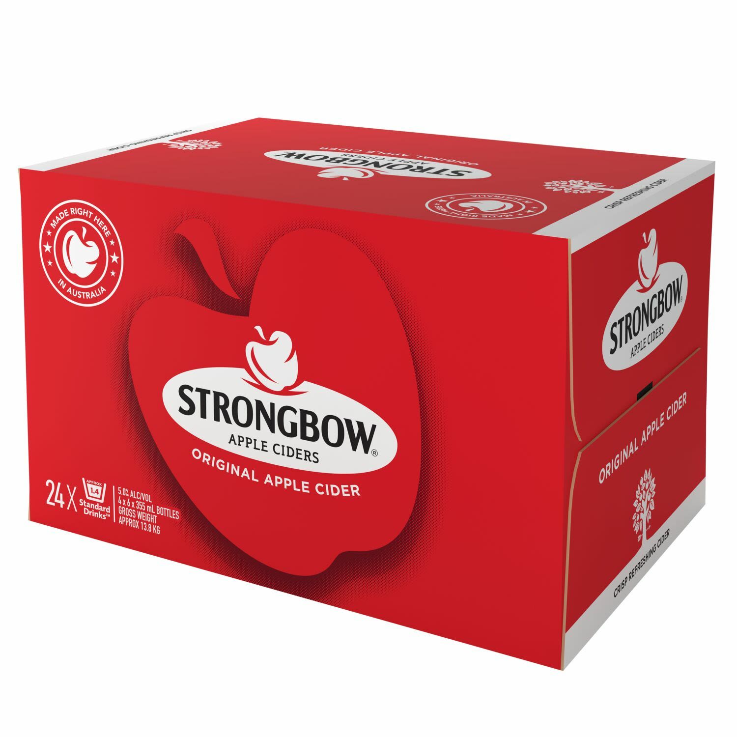 Strongbow Original Apple Cider 5% Bottle 355mL 24 Pack