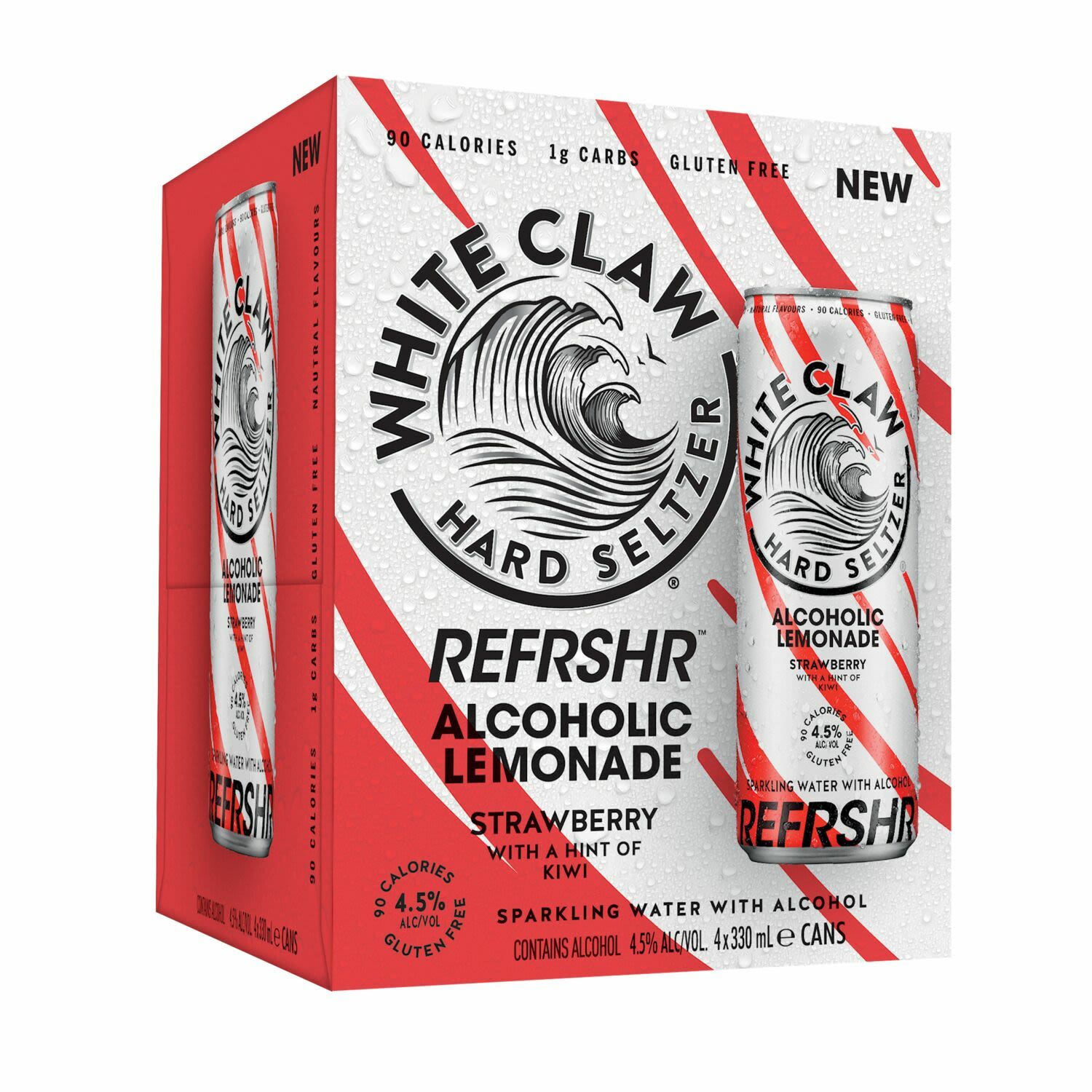 Whiteclaw Refrshr Strawberry 330ml Can 4 Pack