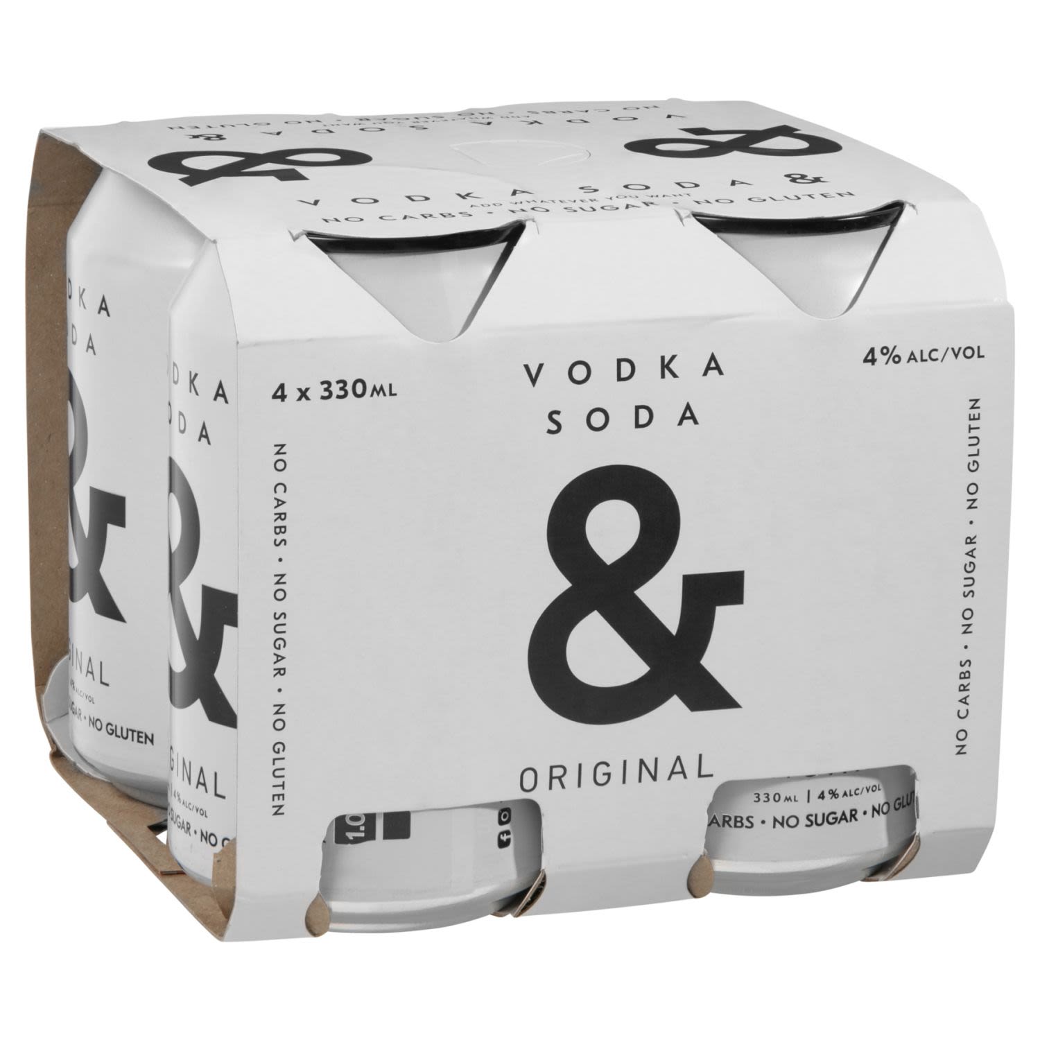 Ampersand Vodka Soda 4% Can 330mL 4 Pack