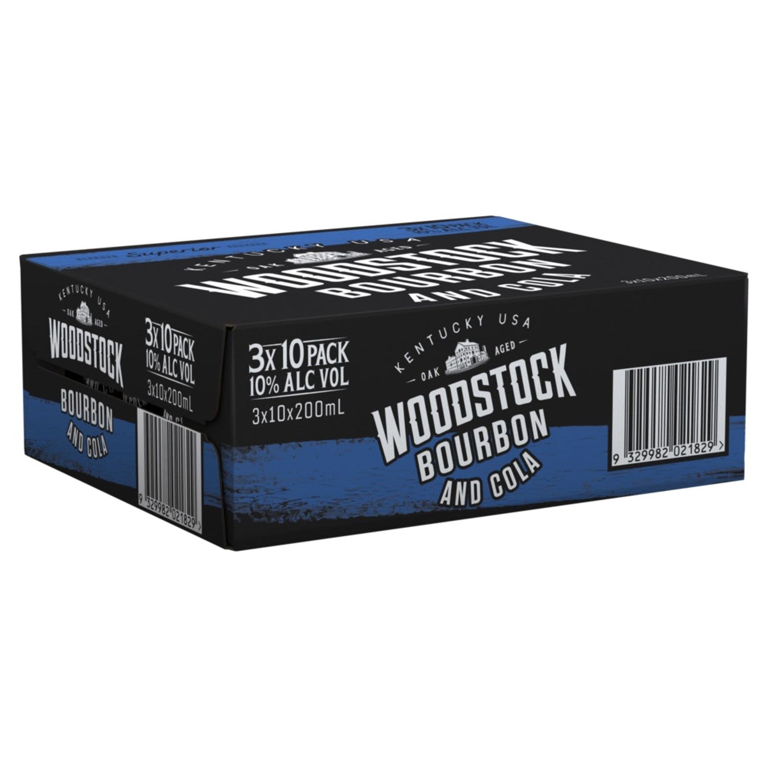 Woodstock Bourbon & Cola 10% Can 200mL 30 Pack