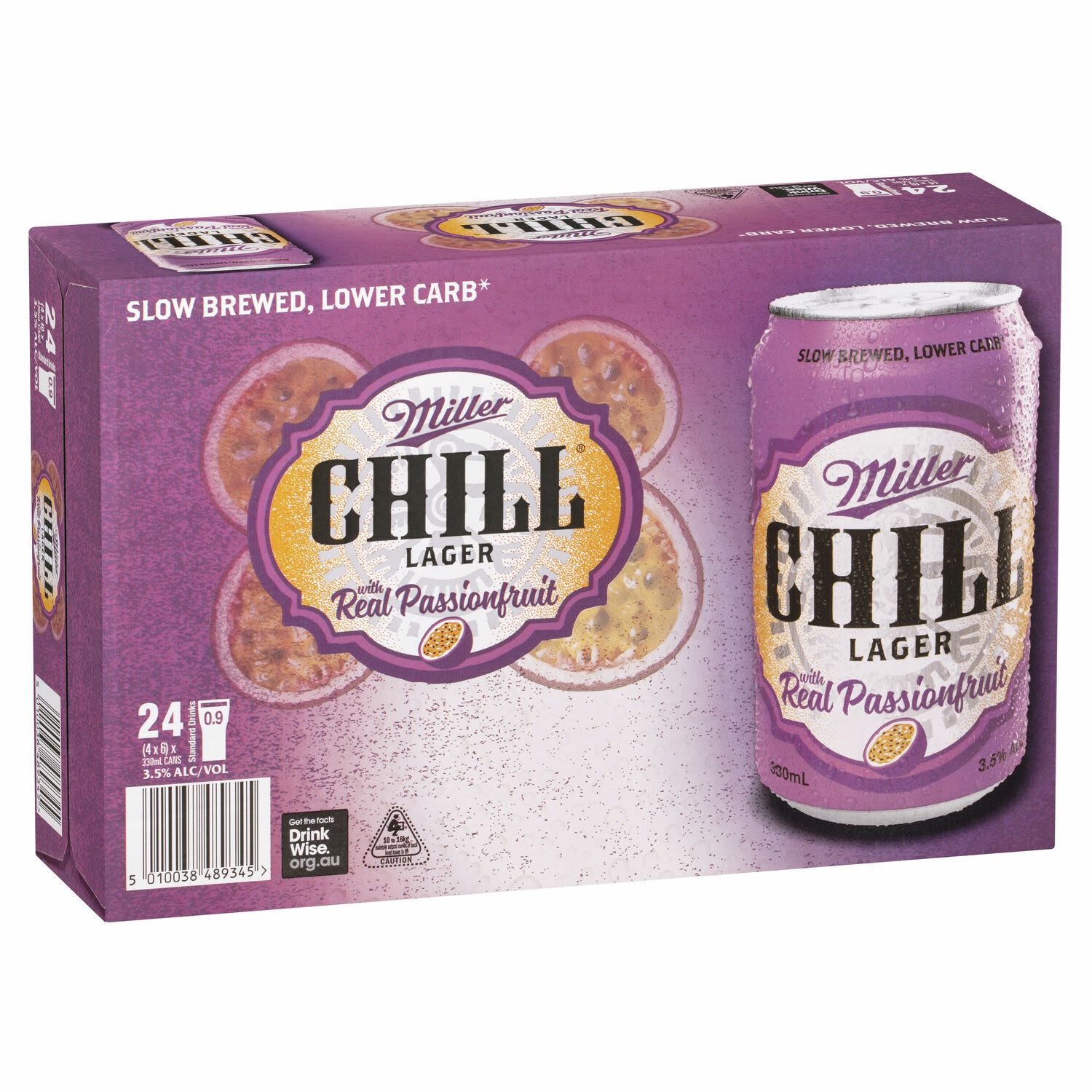 Miller Chill & Passionfruit Can 330mL 24 Pack