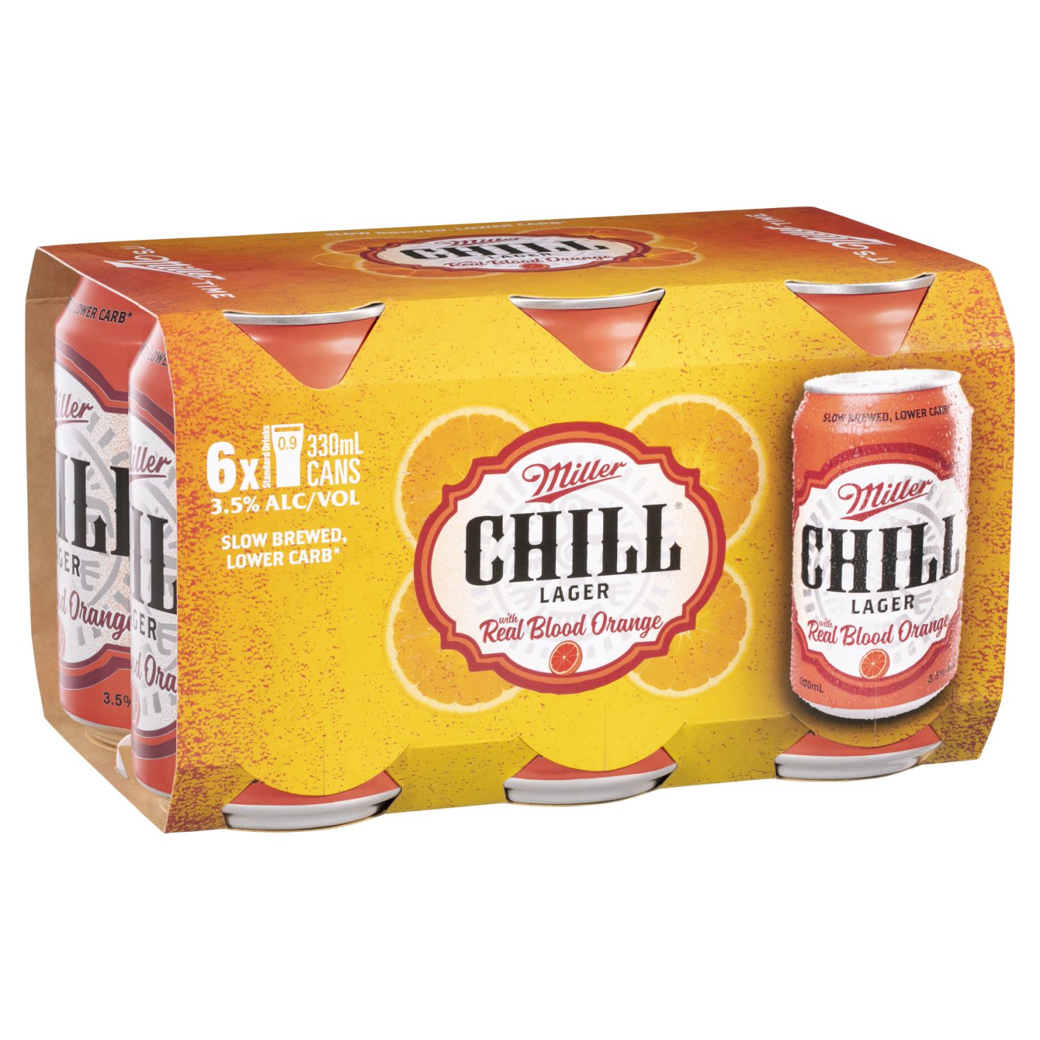 Miller Chill Blood Orange Can 330mL 6 Pack