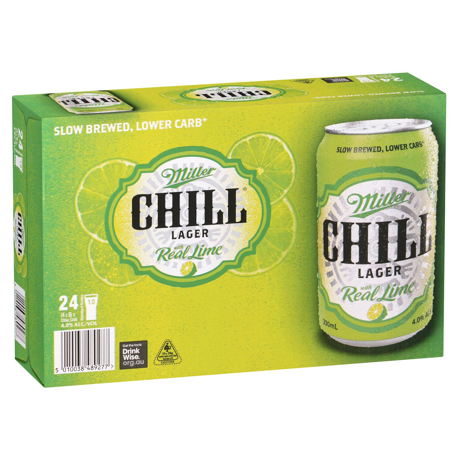 Miller Chill Lime 330ml Can 24 Pack
