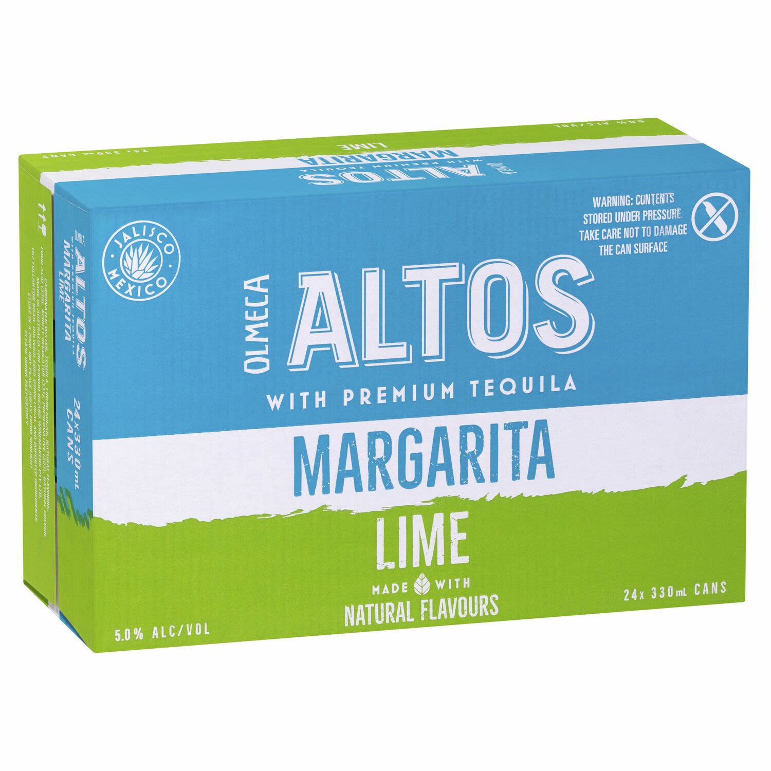 Olmeca Altos Lime  Margarita Can 330mL 24 Pack