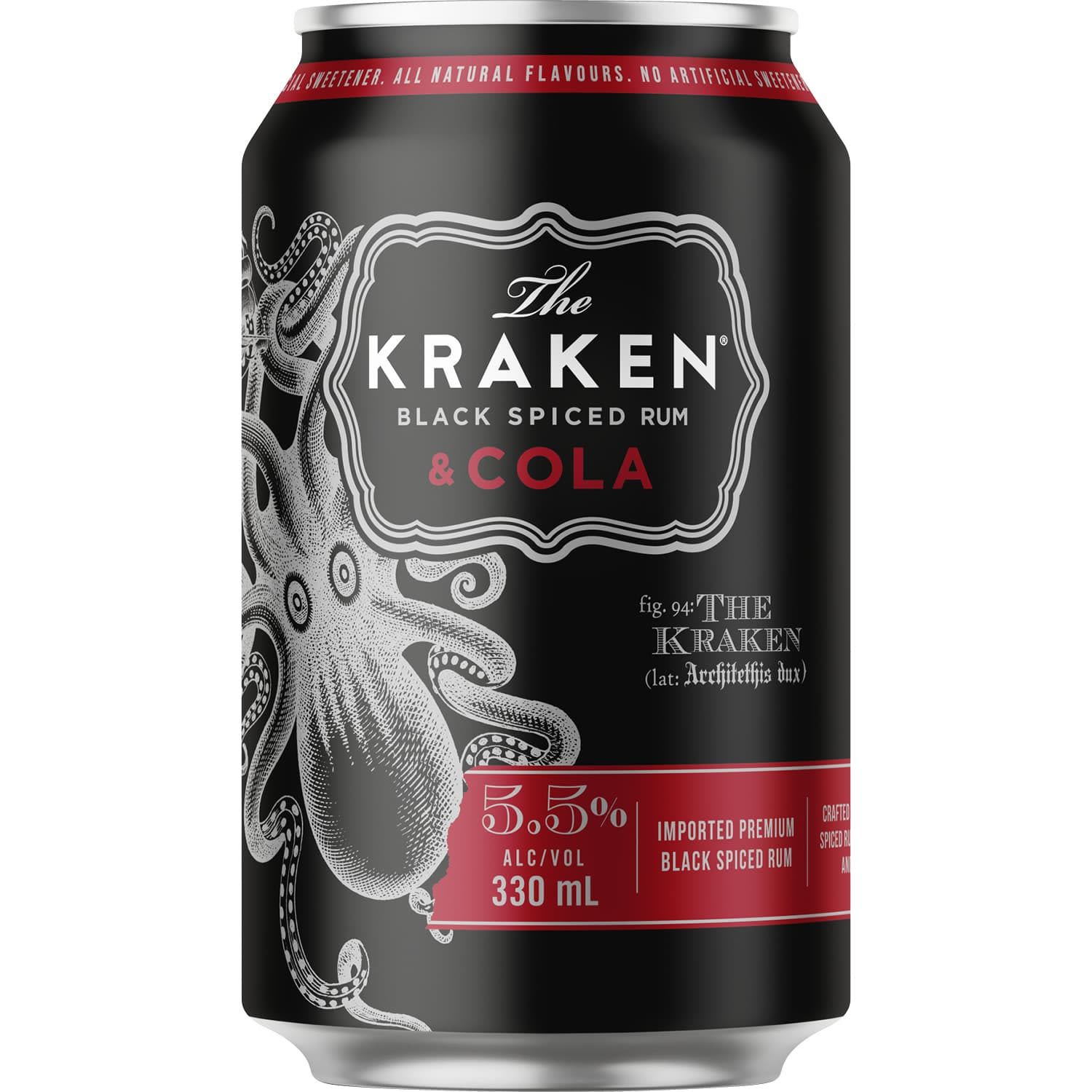 Kraken Spiced Rum & Cola Can 330mL