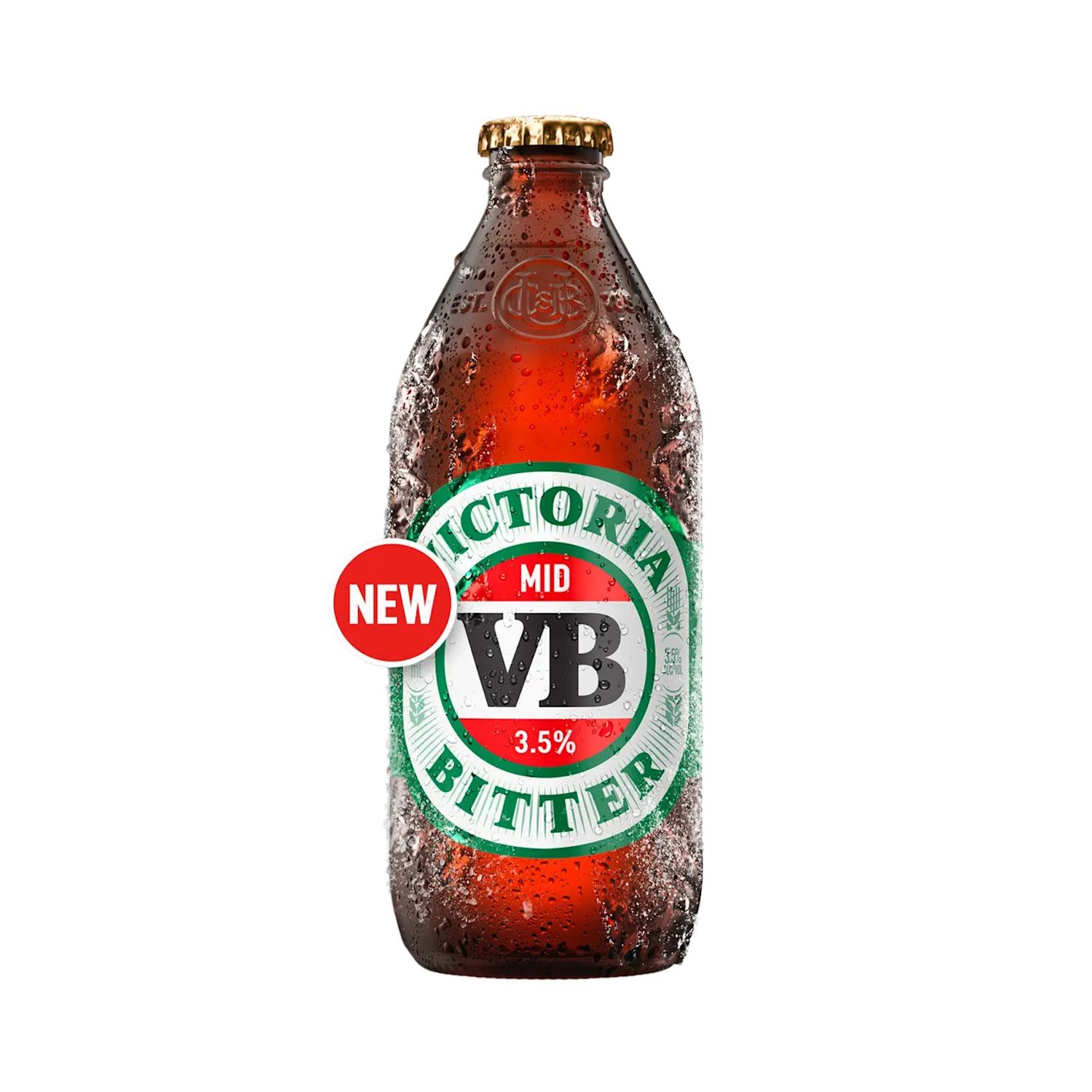 Victoria Bitter Mid-Strength 3.5% Bottle 375mL 24 Pack