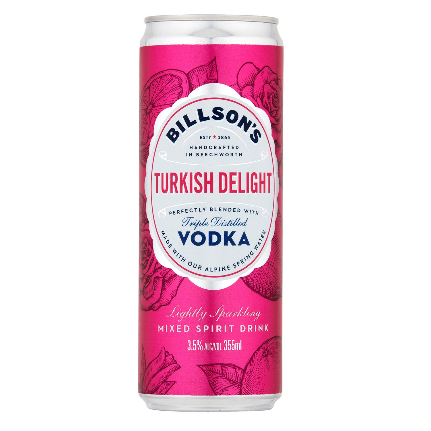 Billson's Vodka Turkish Delight Can 355mL 4 Pack