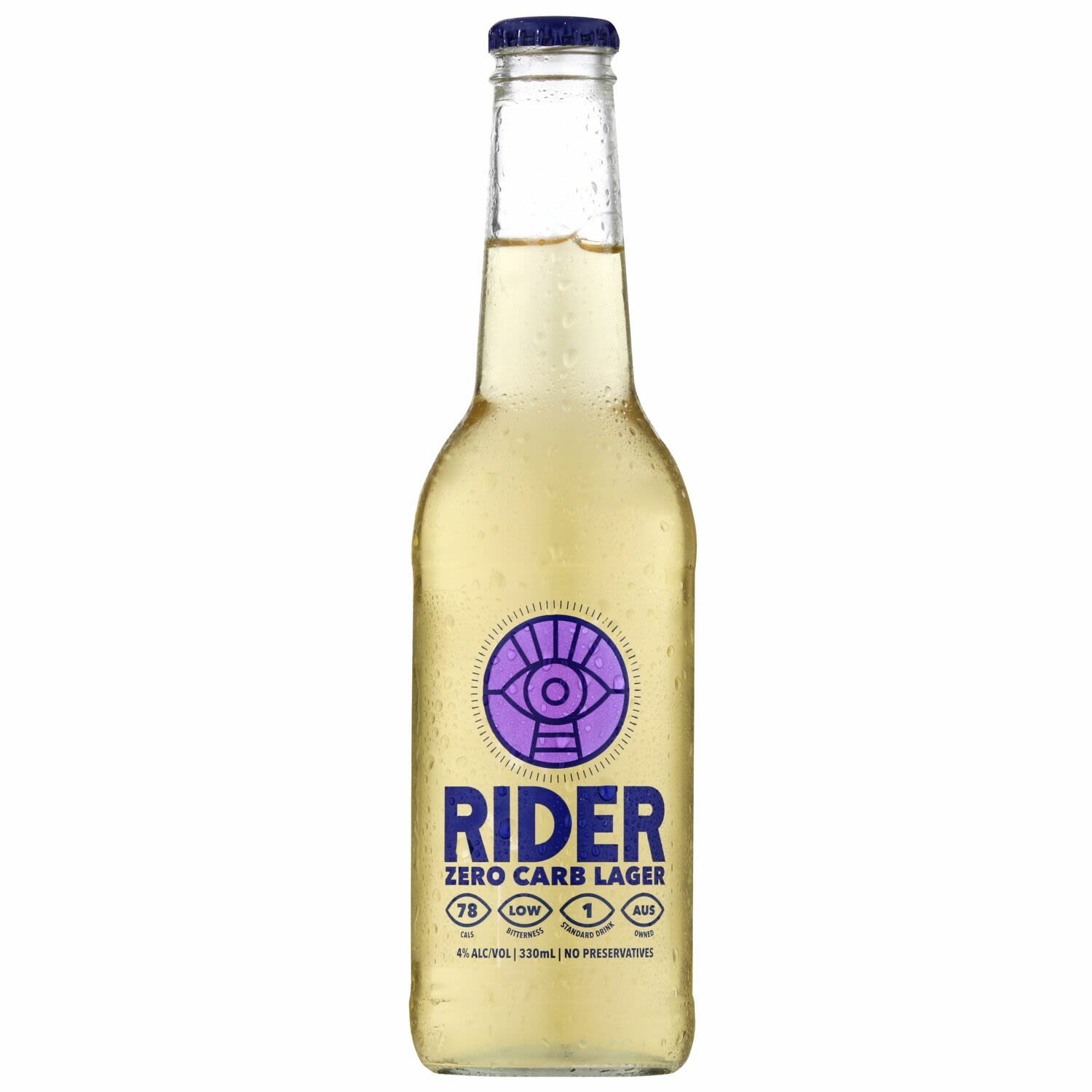 Rider Zero Carb Lager 4% Bottle 330mL