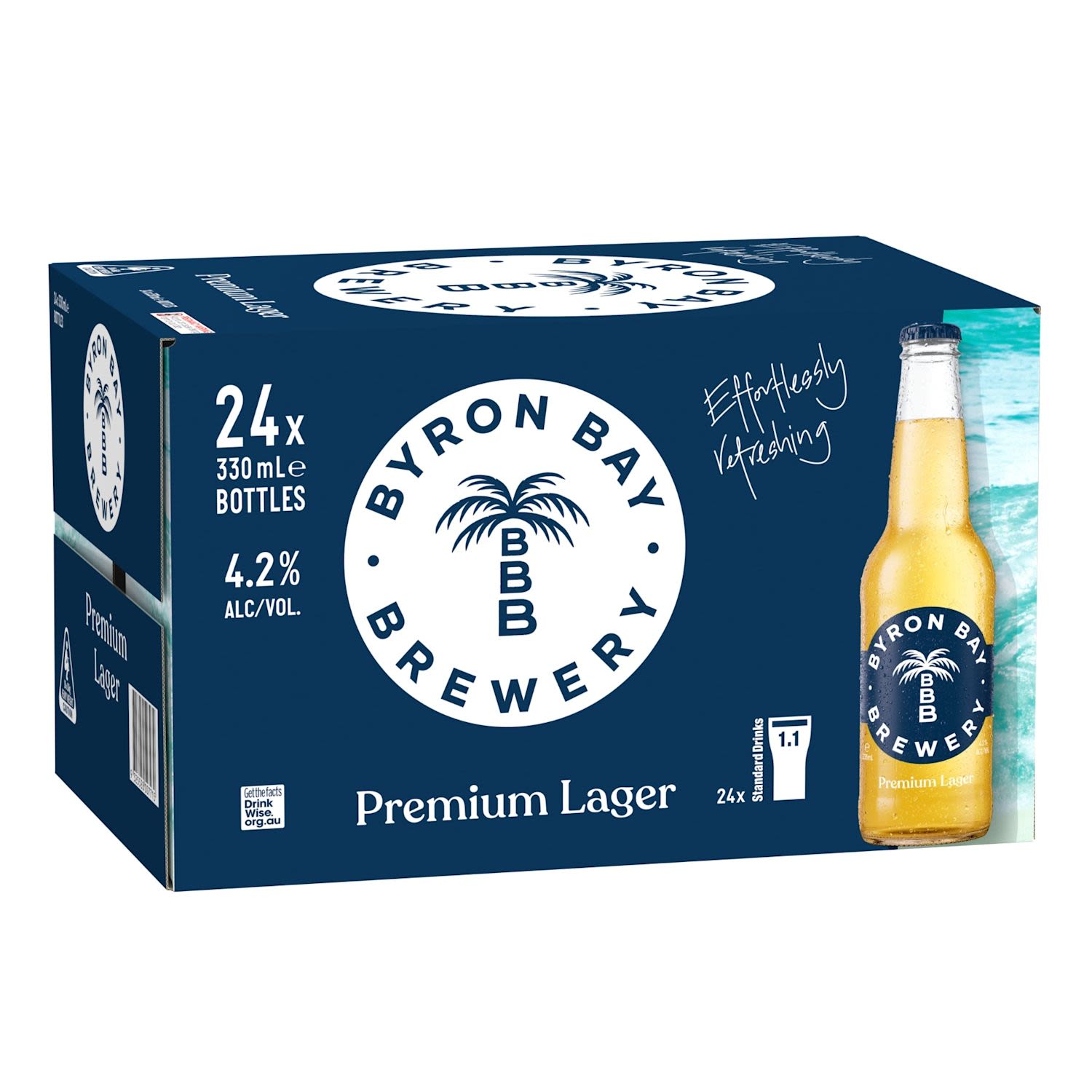 Byron Bay Premium Lager Bottle 330mL 24 Pack