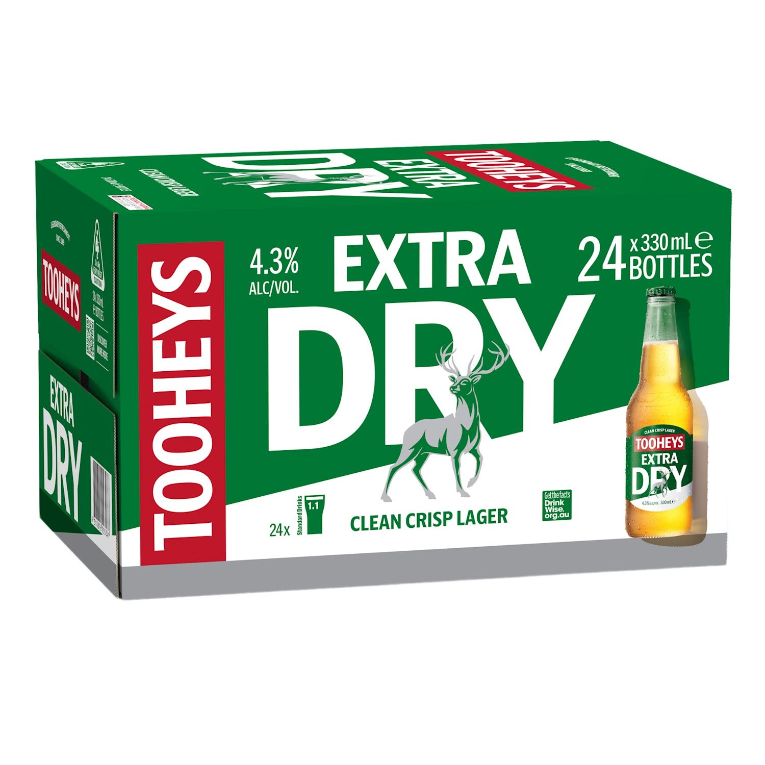 Tooheys Extra Dry Bottle 330mL 24 Pack