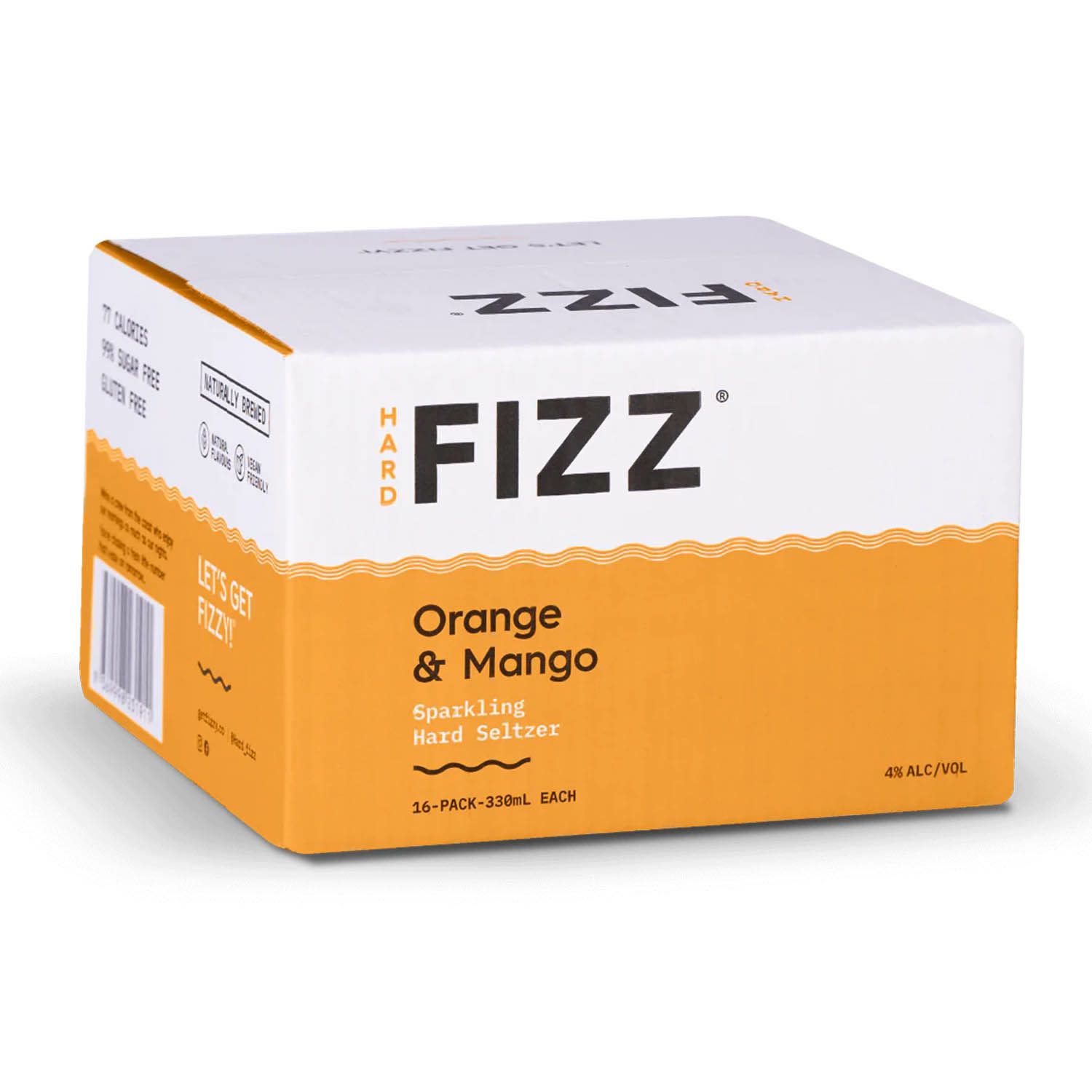 Hard Fizz Orange & Mango Seltzer Can 330mL 16 Pack