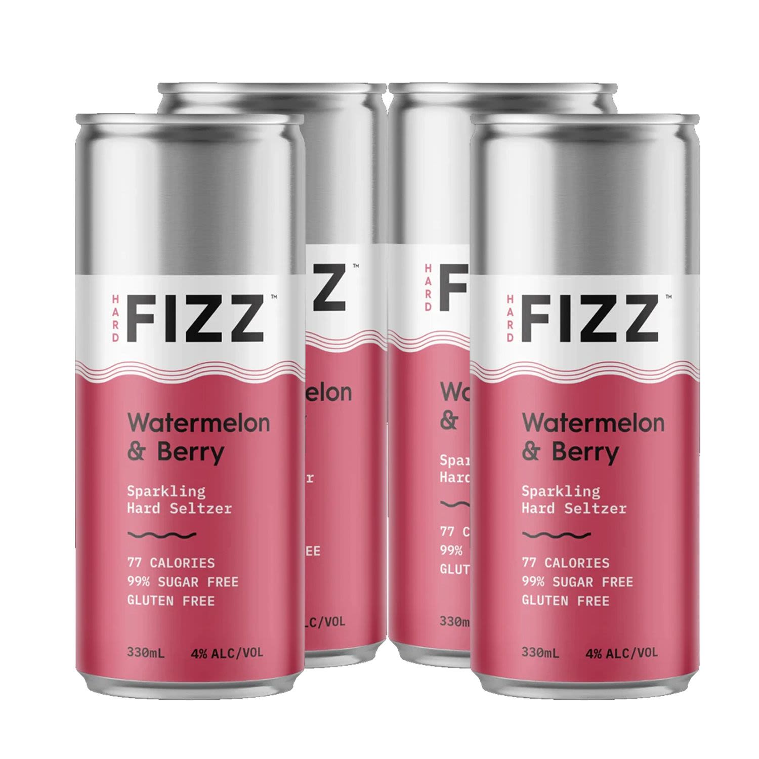 Hard Fizz Watermelon & Berry Seltzer Can 330mL 4 Pack
