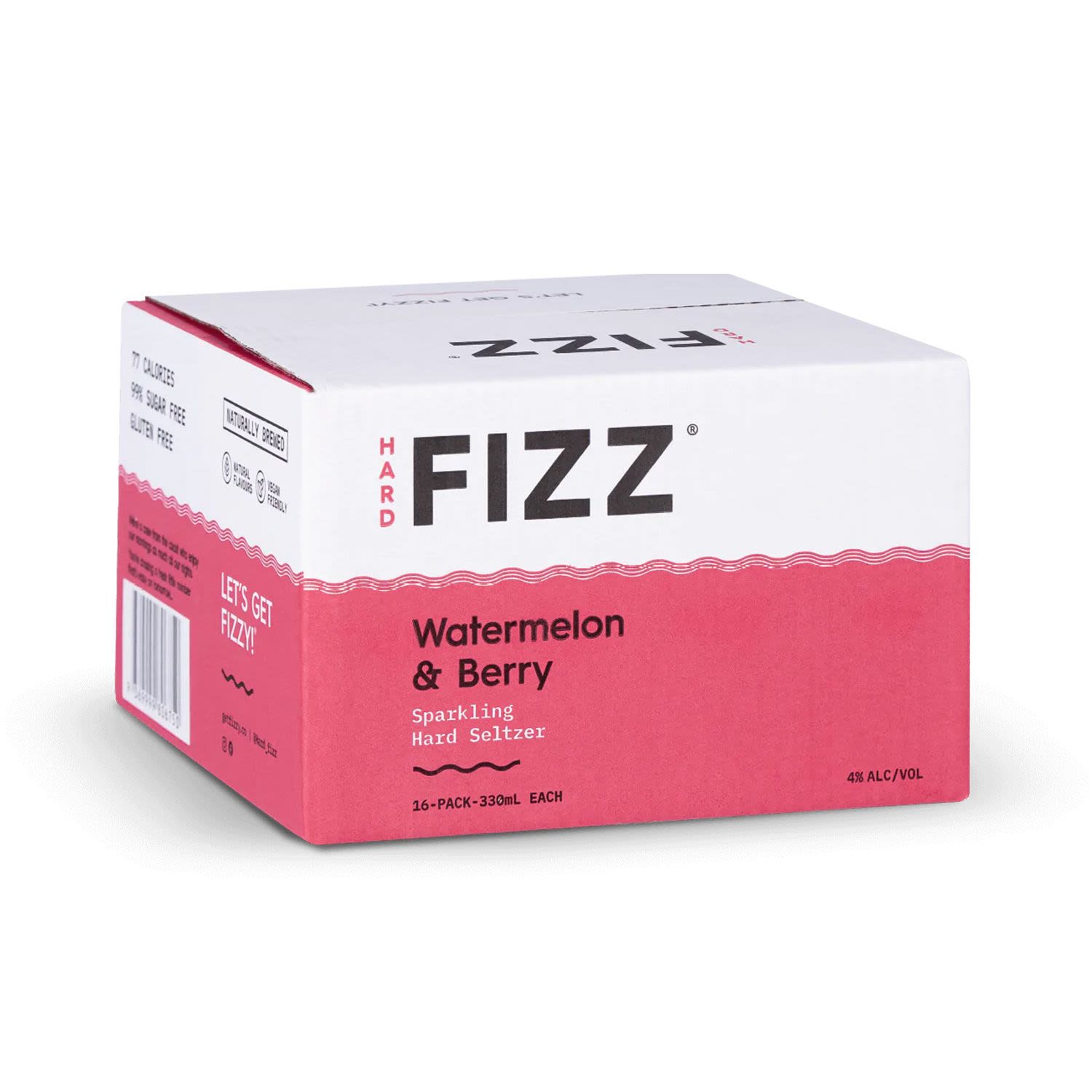 Hard Fizz Watermelon & Berry Seltzer Can 330mL 16 Pack