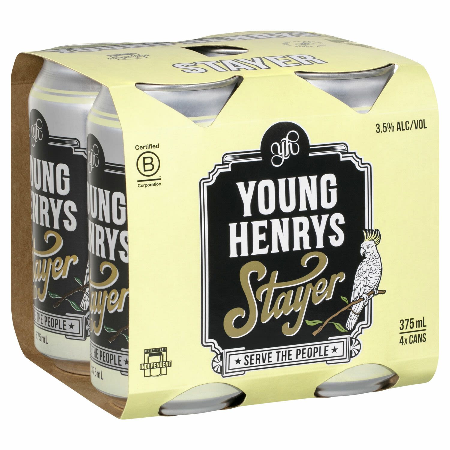 Young Henry's Stayer Mid Strength Lager Can 375mL 4 Pack