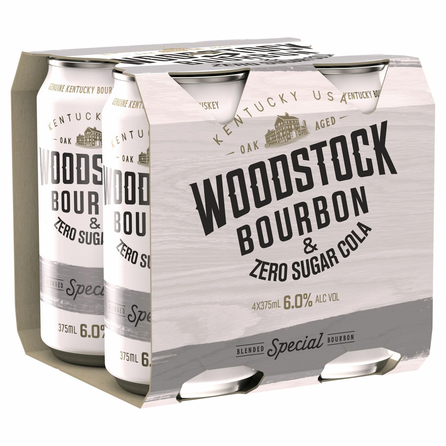 Woodstock & Cola Zero 6% 375ml Can 4 Pack