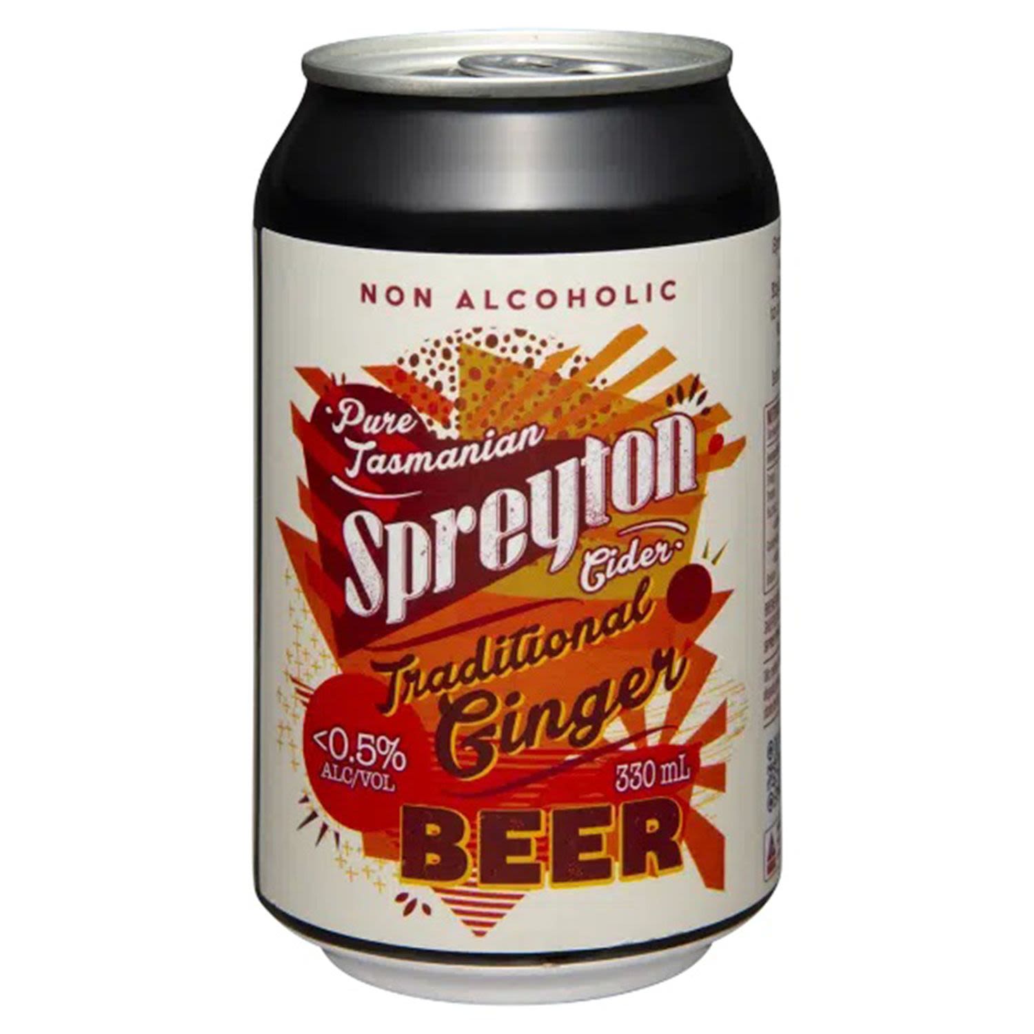 Spreyton Non-Alc Ginger Beer Can 330mL 16 Pack