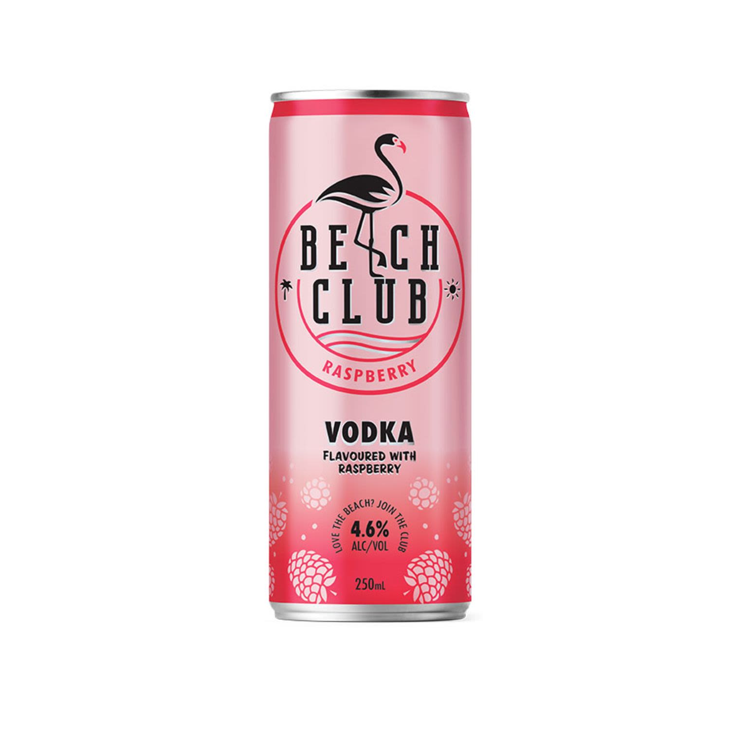 Beach Club mixes premium vodka and the fruit flavours you love to deliver thirst-quenching refreshment perfect for any social gathering. With a range of flavours including lemon lime,  passion fruit, raspberry and guava, you’ll find your perfect match with a splash of summer fun all year long.
<br /> <br />Alcohol Volume: 4.6%<br /><br />Pack Format: 24 Pack<br /><br />Standard Drinks: 0.9<br /><br />Pack Type: Can<br />