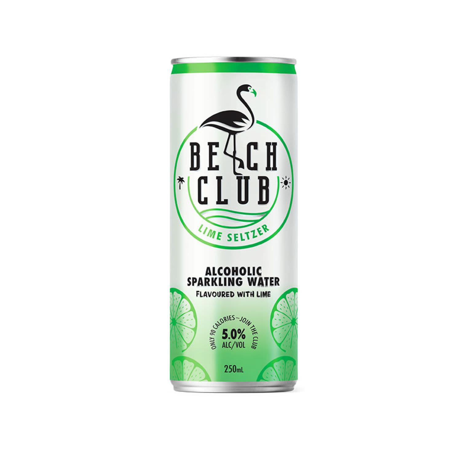 Beach Club Lime Seltzer Can 250mL 4 Pack