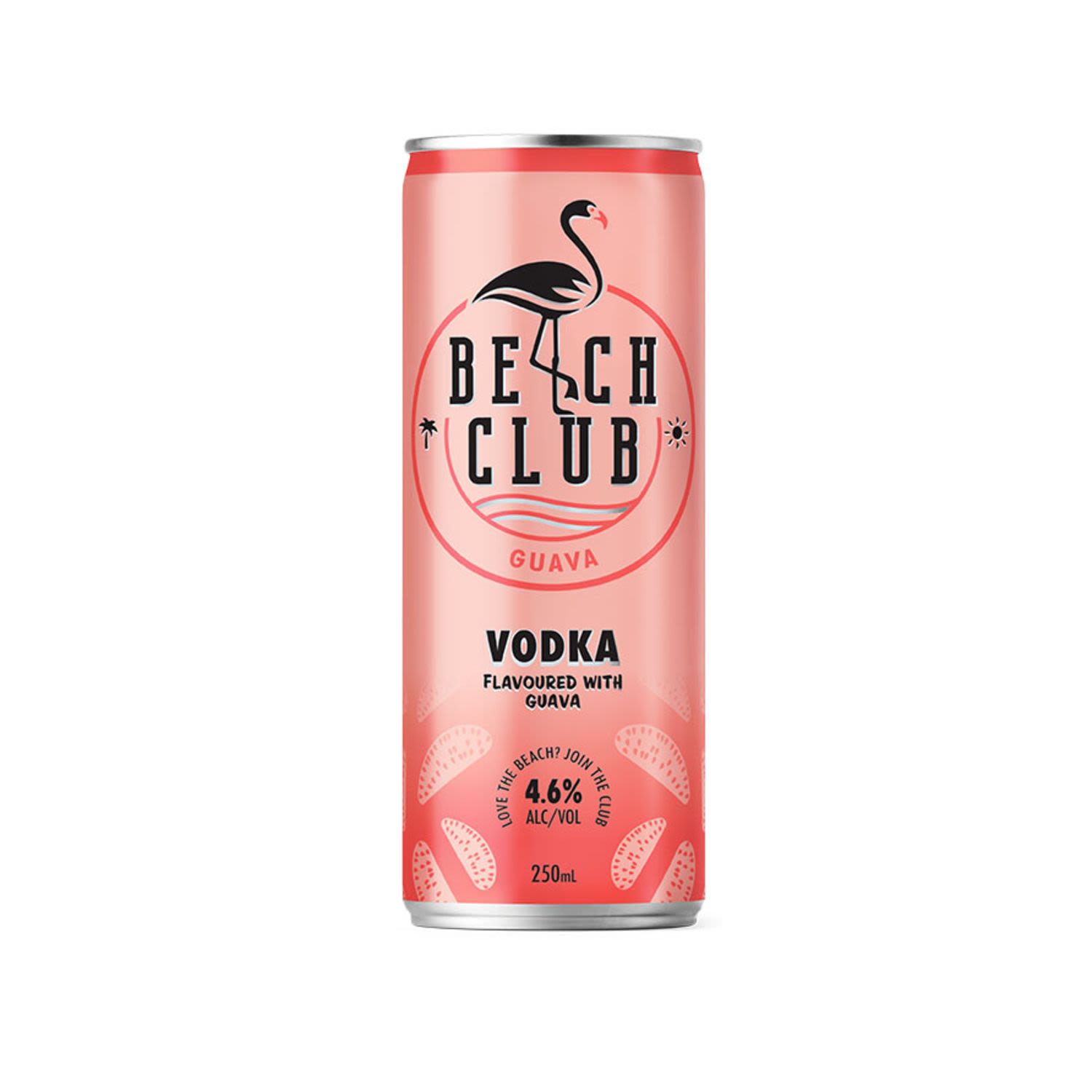 Beach Club mixes premium vodka and the fruit flavours you love to deliver thirst-quenching refreshment perfect for any social gathering. With a range of flavours including lemon lime,  passion fruit, raspberry and guava, you’ll find your perfect match with a splash of summer fun all year long.
<br /> <br />Alcohol Volume: 4.6%<br /><br />Pack Format: 4 Pack<br /><br />Standard Drinks: 0.9<br /><br />Pack Type: Can<br />