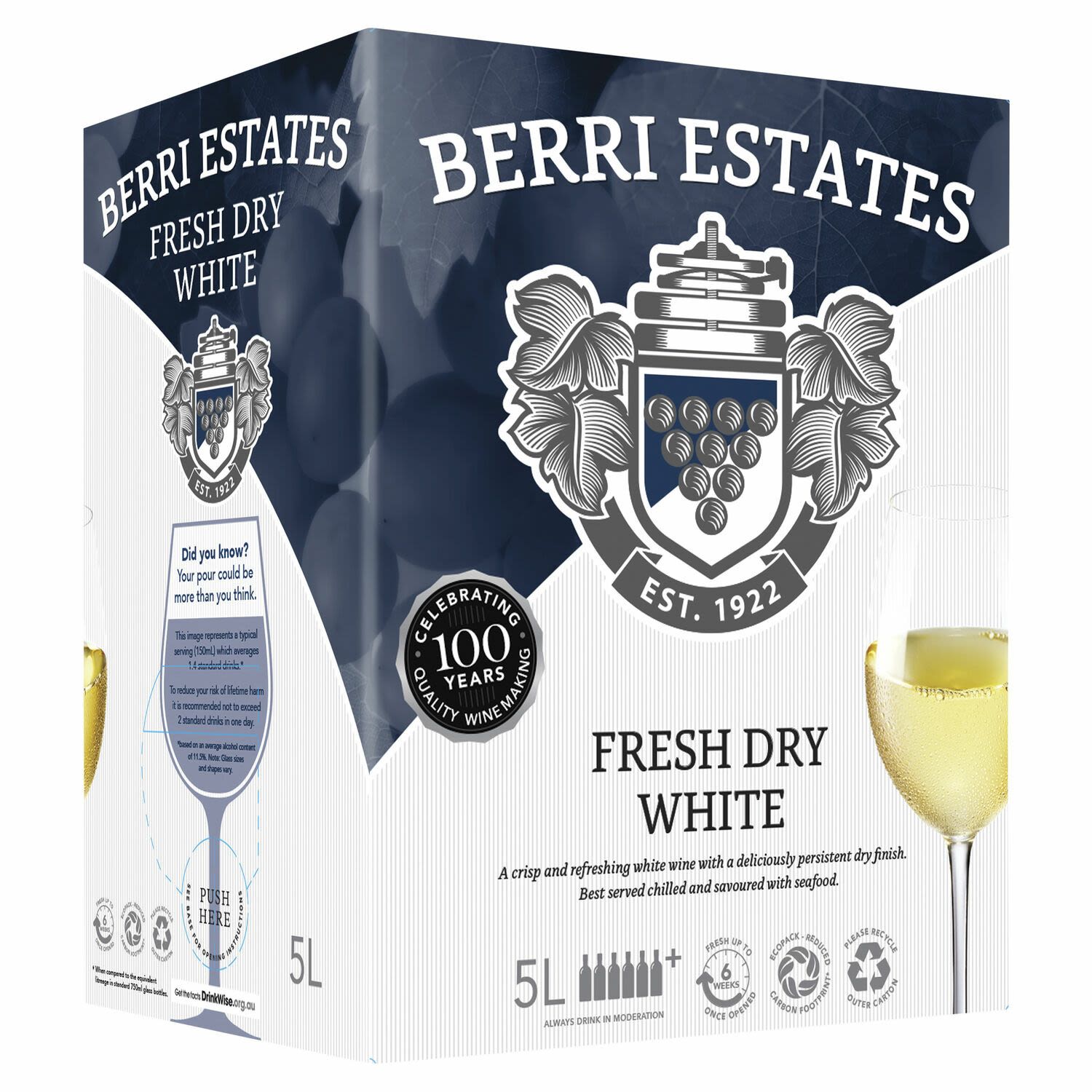 Berri Twins Fresh Dry White Cask 5L