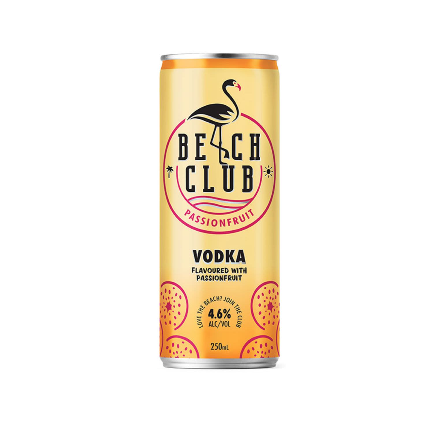 Beach Club Vodka Passionfruit Can 250mL 24 Pack