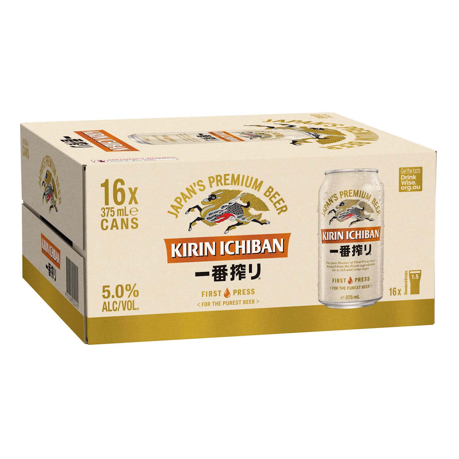 Kirin Ichiban 375mL Can 16 Pack