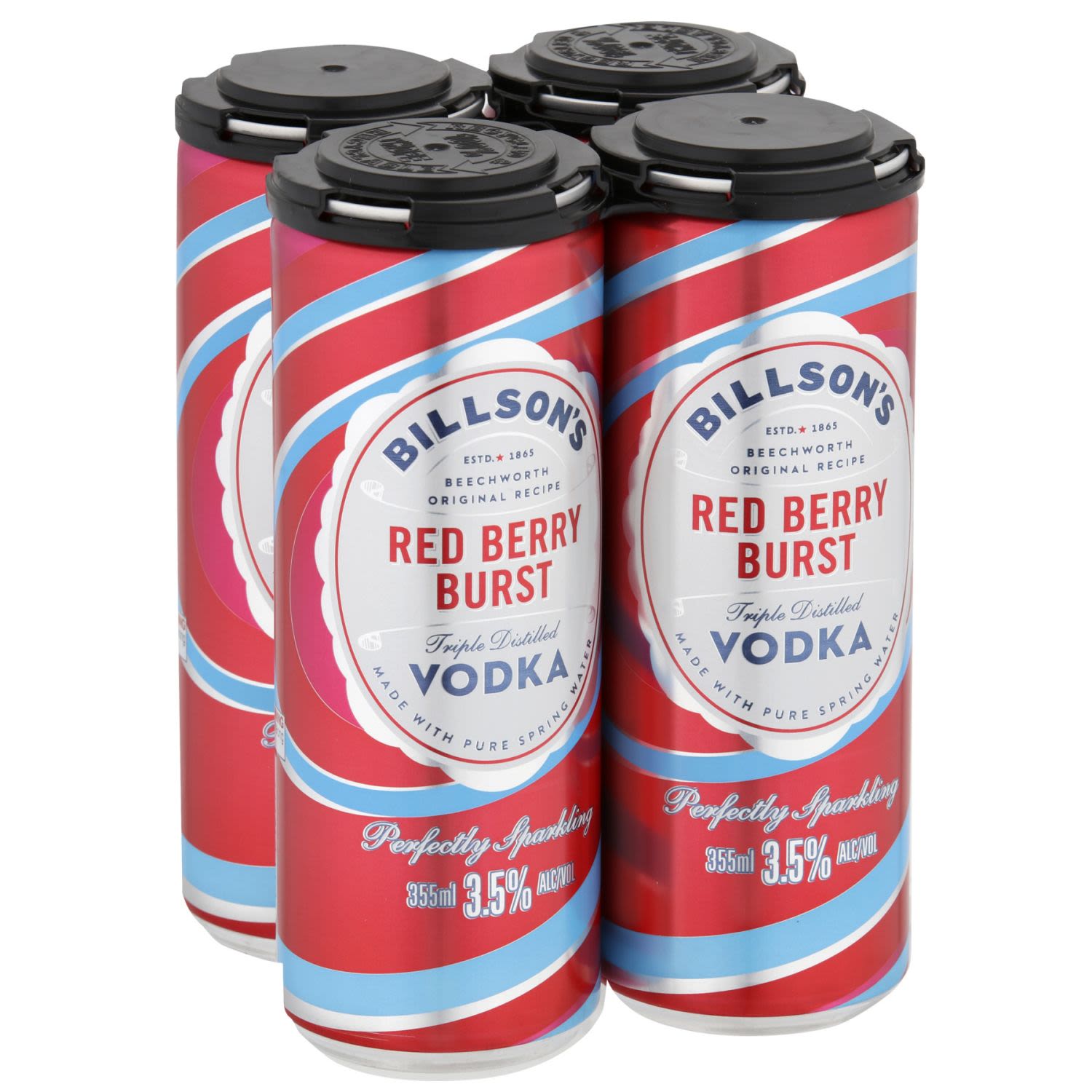 Billsons Red Berry Vodka Can 355mL 4 Pack