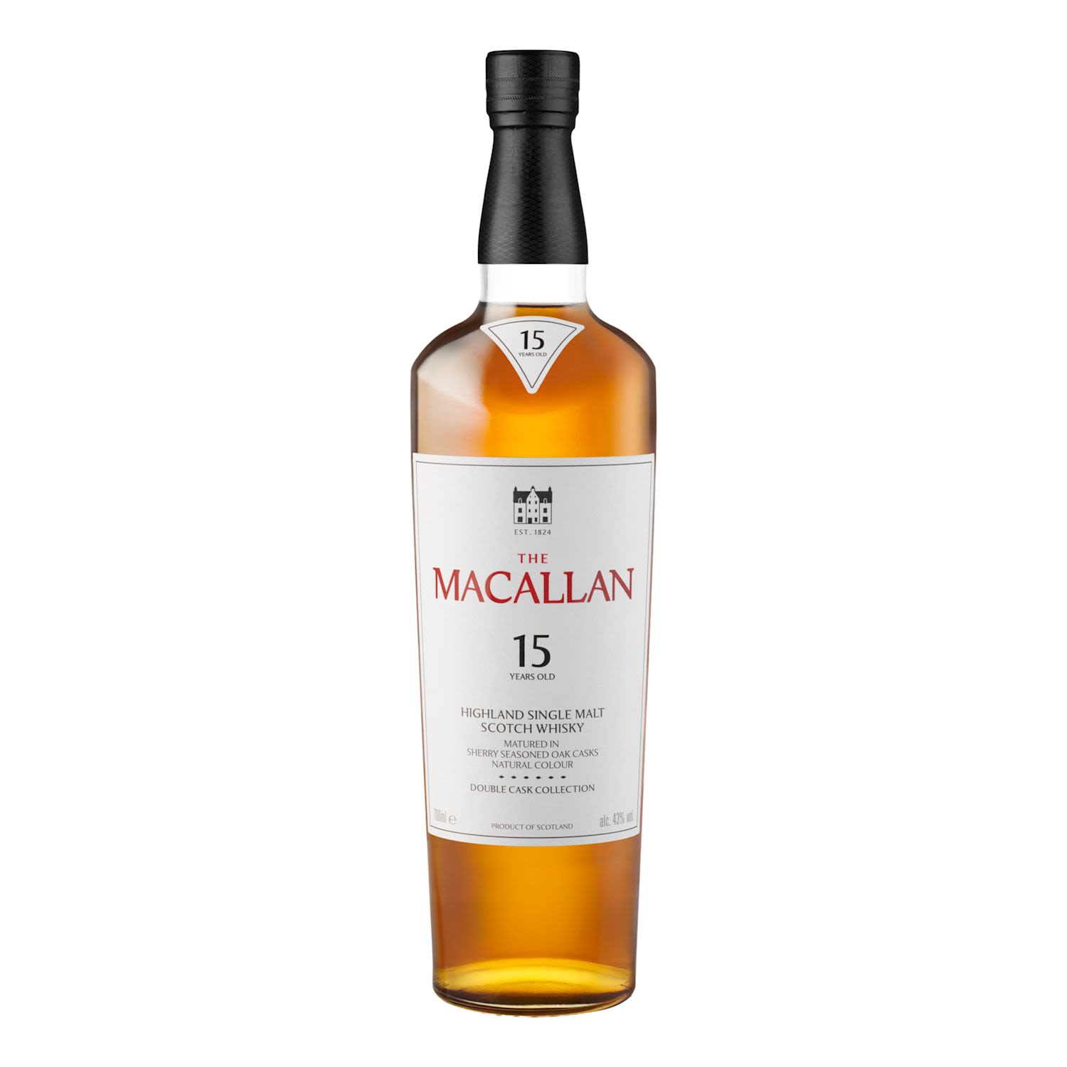 Macallan Highland Single Malt Scotch Whisky Double Cask 15YO 700mL Bottle