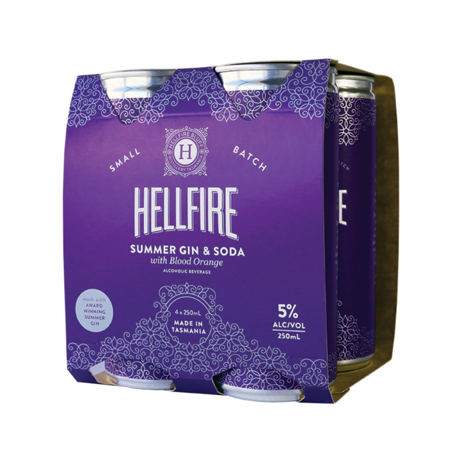 Hellfire Summer Gin & Soda Can 25mL 4 Pack