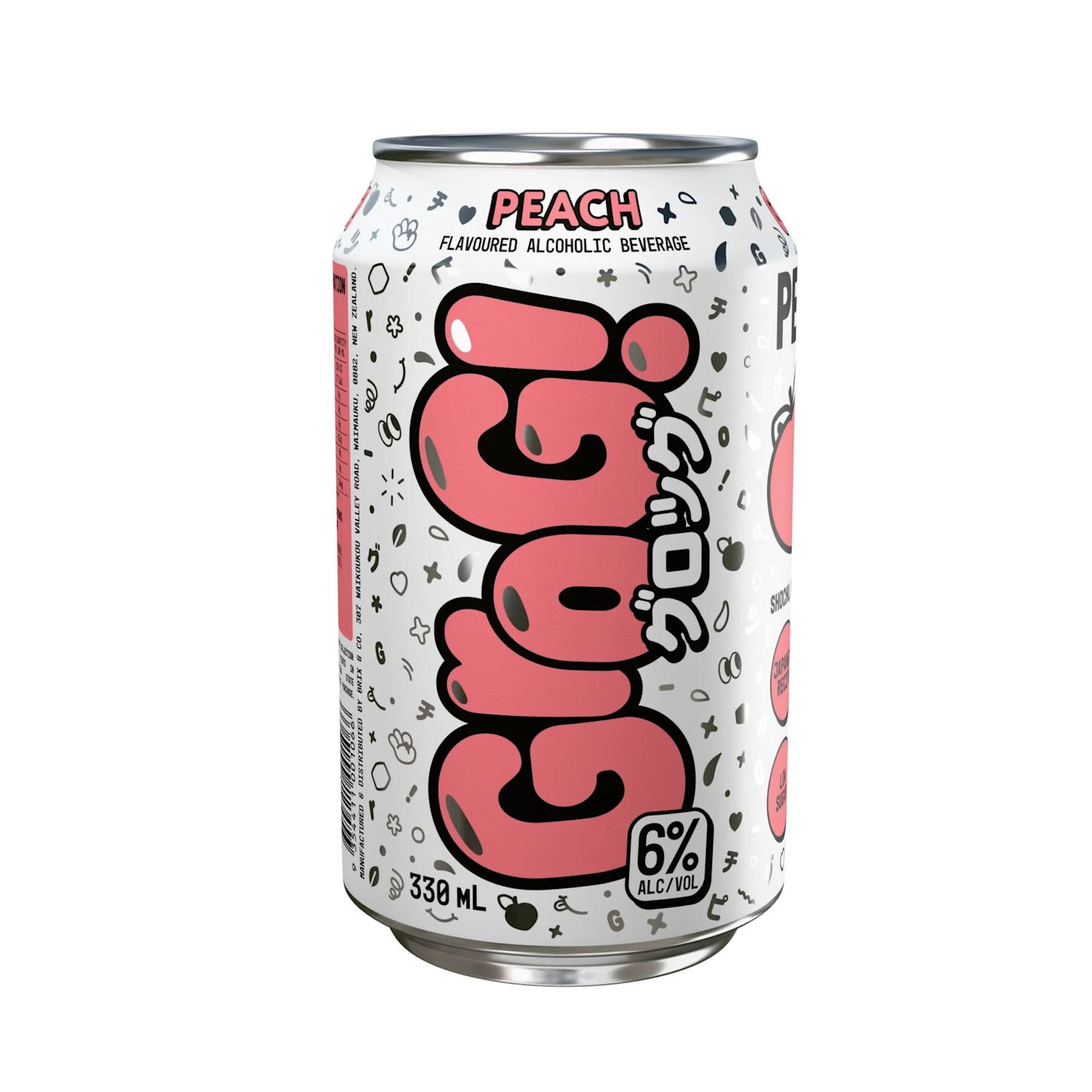 Grog Peach 330mL Can 4 Pack