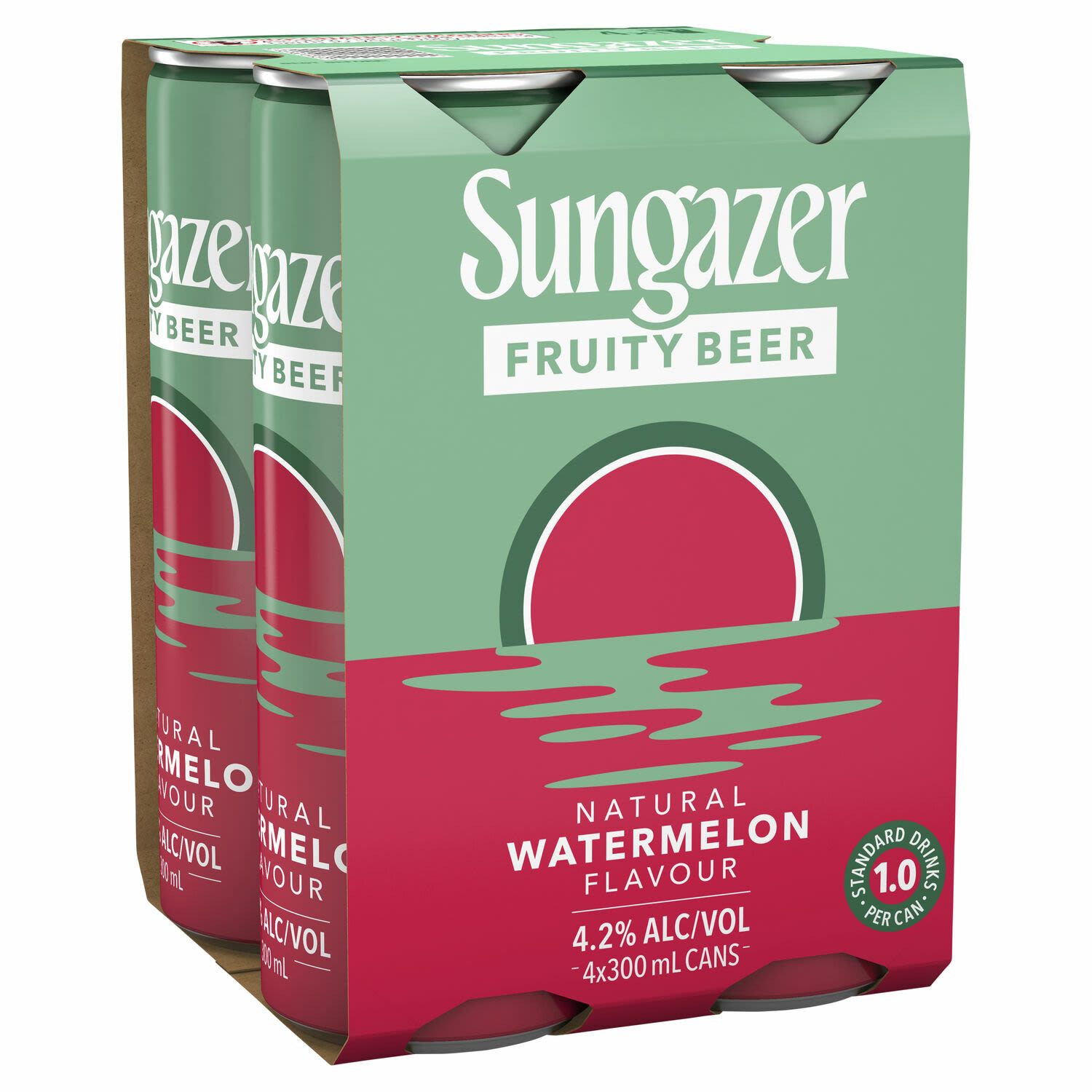 Sungazer Watermelon Fruity Beer Can 300mL 4 Pack