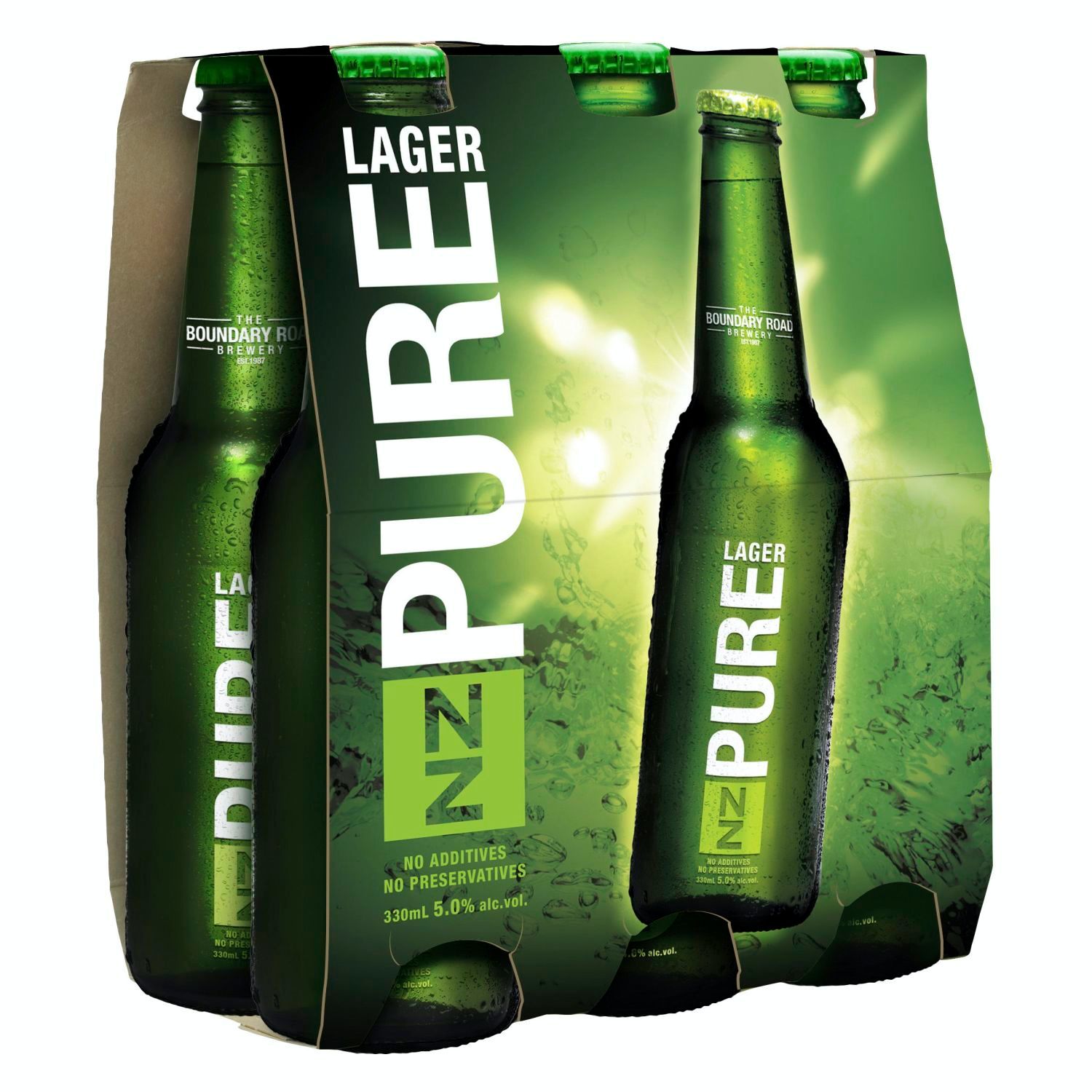 NZ Pure Lager Bottle 330mL 6 Pack