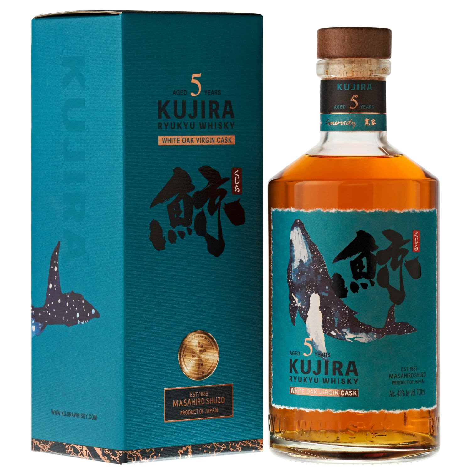 Kujira Ryuku White Oak Virgin 5 Year Old Whisky 700mL Bottle