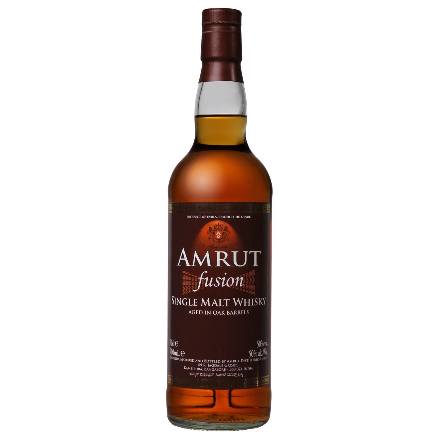 Amrut Fusion Indian Single Malt Whisky 700mL Bottle