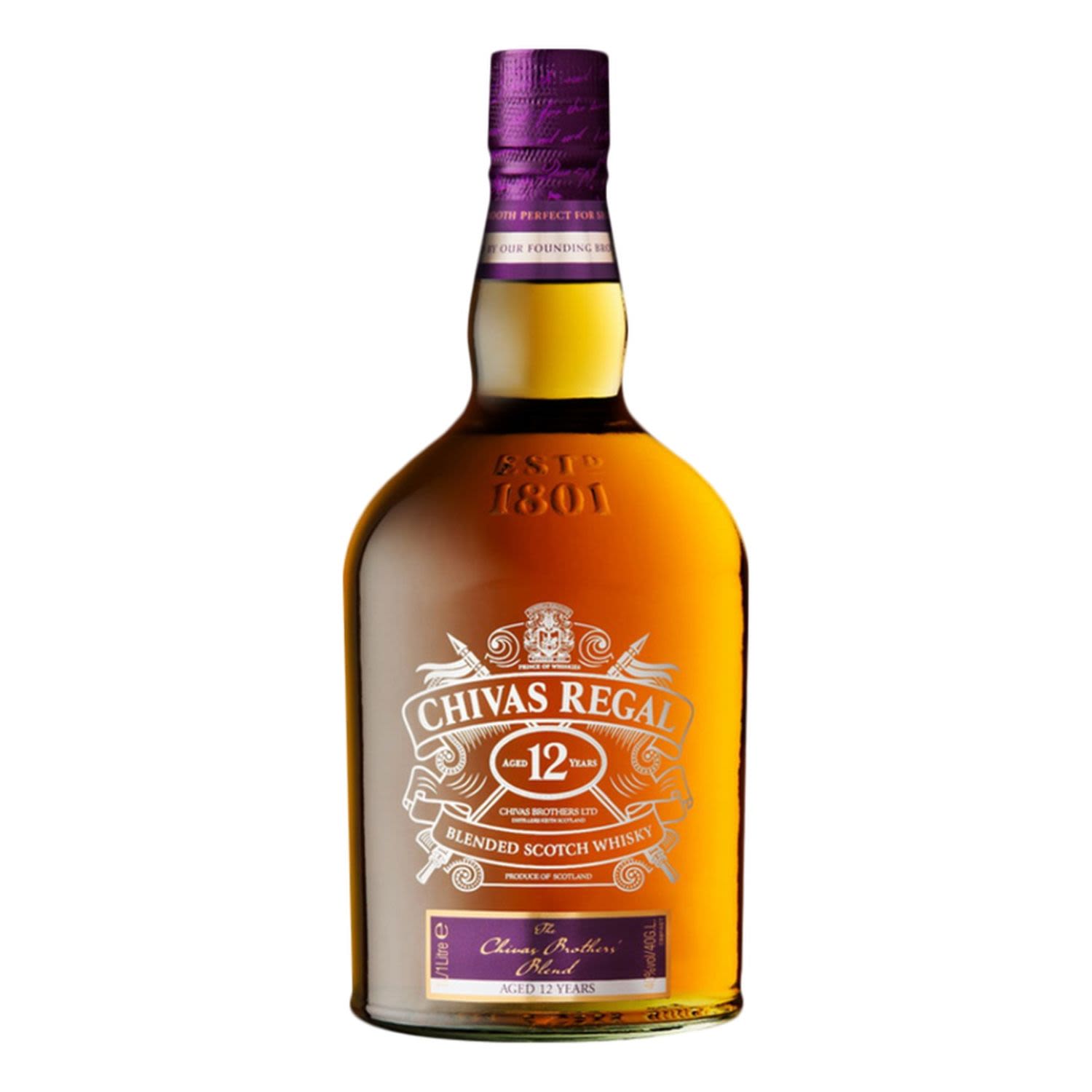 Chivas Brothers 12 Year Old Scotch Whisky 1L Bottle