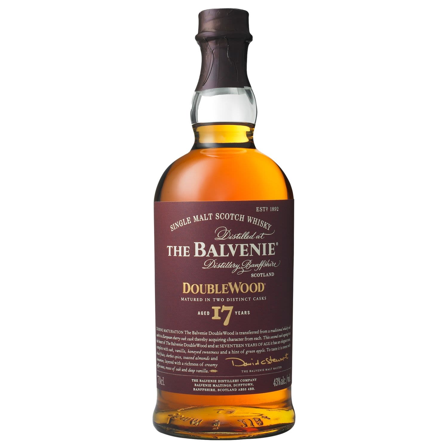 The Balvenie 17 Year Old DoubleWood Single Malt Scotch 700mL Bottle