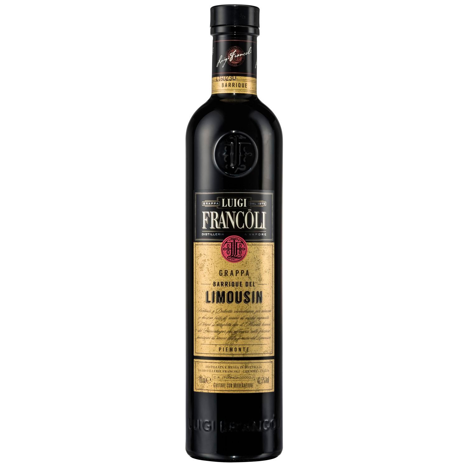 FRANCOLI GRAPPA LIMOUSIN 700mL<br /> <br />Alcohol Volume: 42.50%<br /><br />Pack Format: 6 Pack<br /><br />Standard Drinks: 23</br /><br />Pack Type: Bottle<br />