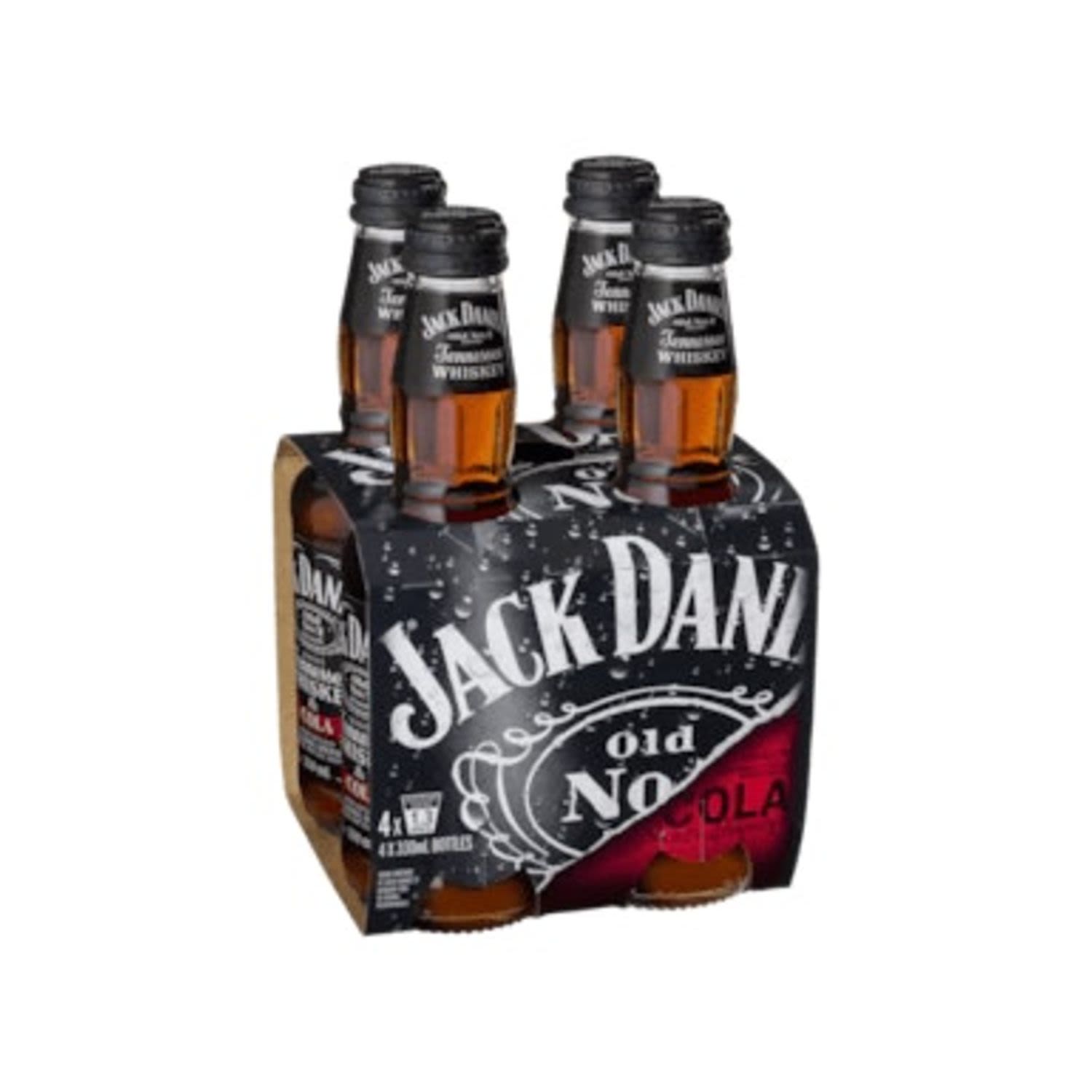 Jack Daniel's & Cola Bottle 330mL<br /> <br />Alcohol Volume: 4.80%<br /><br />Pack Format: 4 Pack<br /><br />Standard Drinks: 1.2</br /><br />Pack Type: Bottle<br />